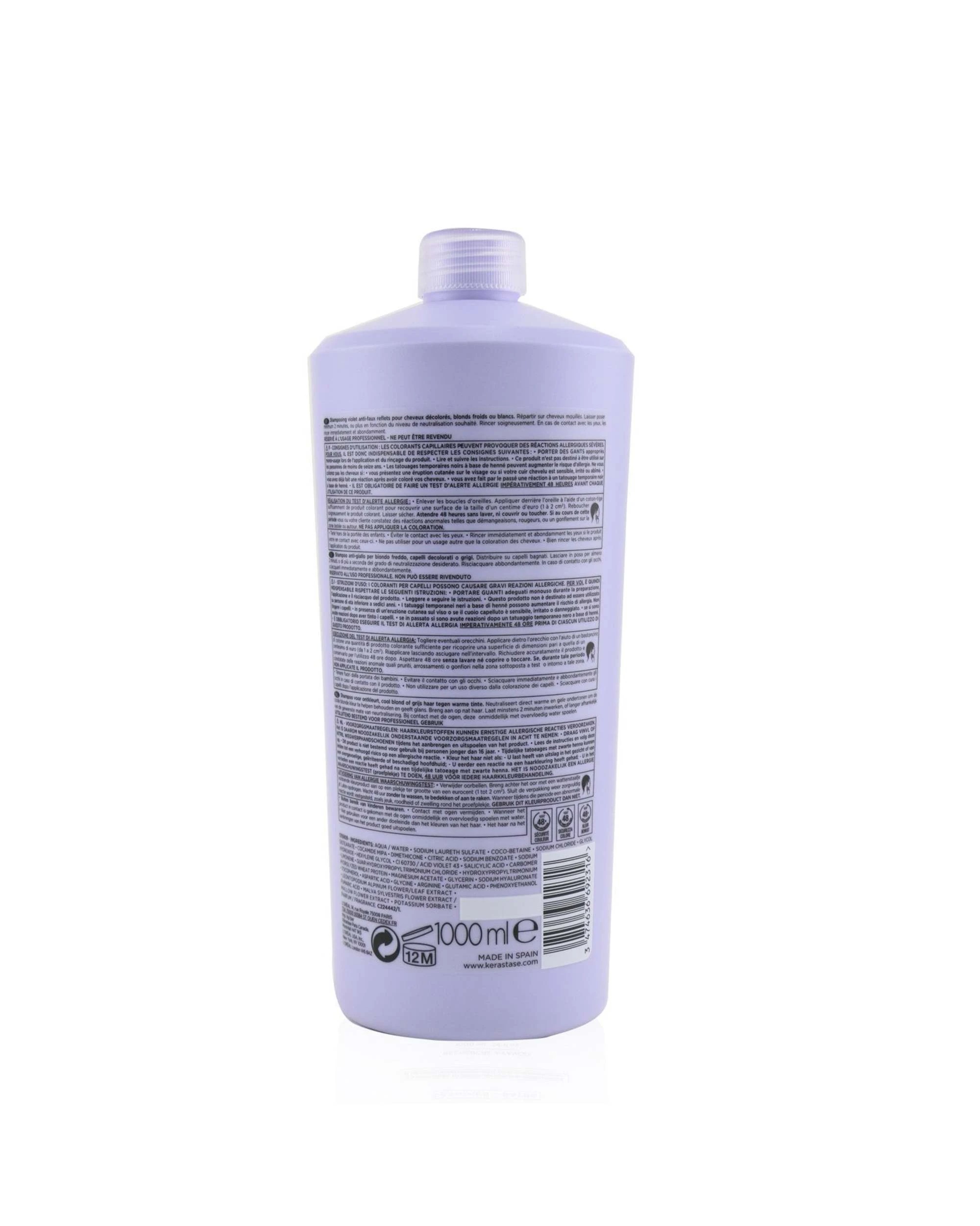 3 Kerastase Blond Absolu Bain Ultra-Violet Anti-Brass Purple Shampoo (Lightened, Cool Blonde or Grey Hair)  1000ml/34oz, 3 of 4