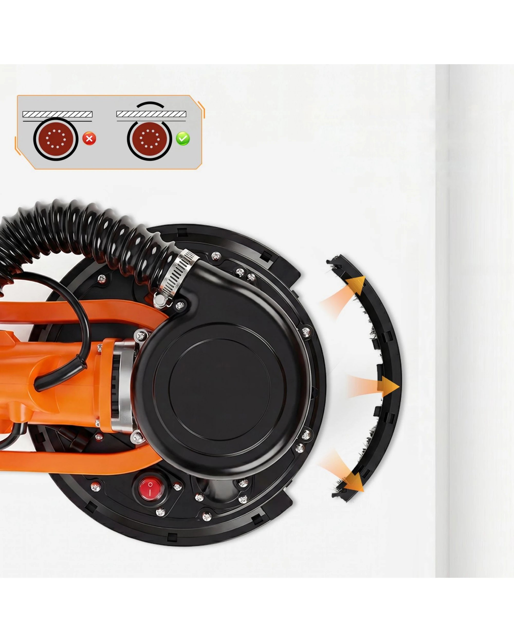 9 Advwin Drywall Sander 950W Electric Drywall Sander Vacuum 7-Level Speed 1000-2300RPM - Orange, 9 of 10