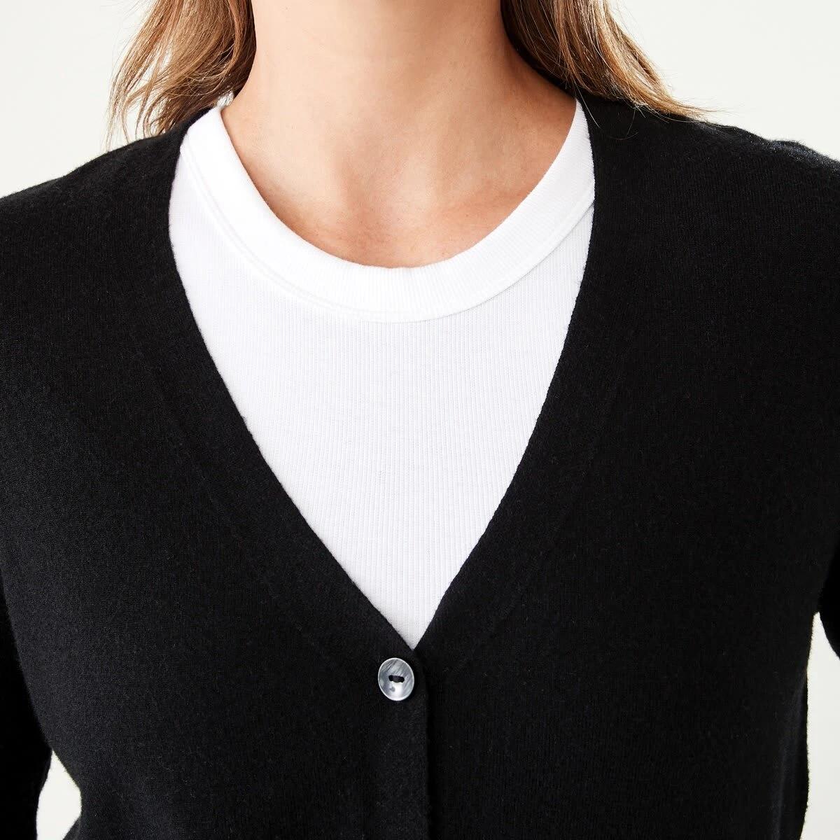 5 V-Neck Lightweight Cardigan BLACK, 5 of 6