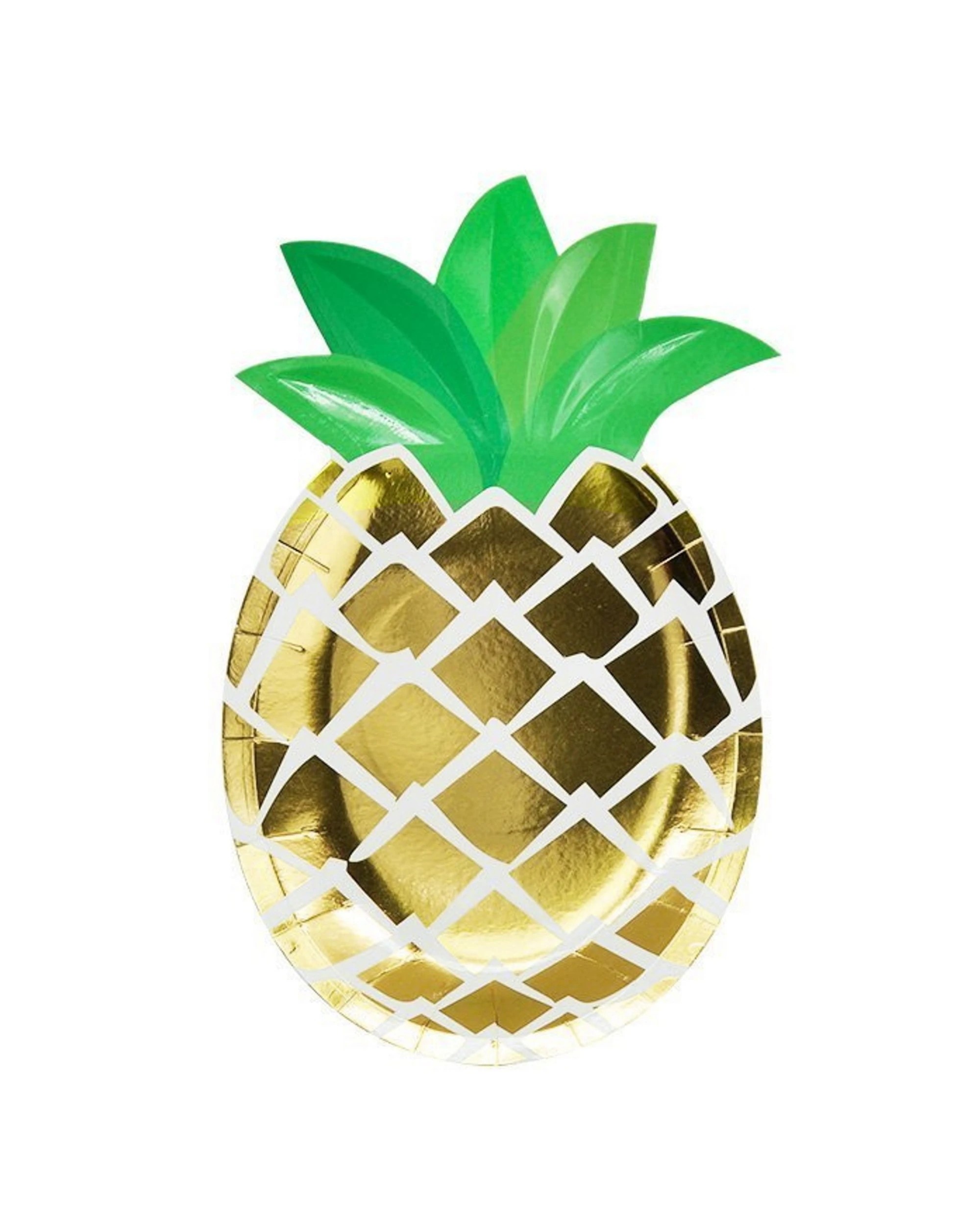 1 Party Maker Gold Foil Pineapple Small Paper Plates Pack of 8, 1 of 1