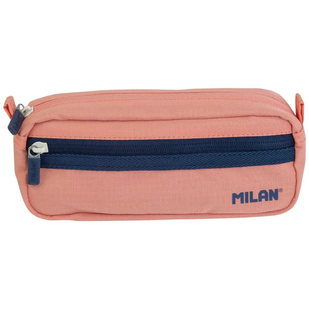 1 Milan Double Zip Pencil Case Salmon, 1 of 4