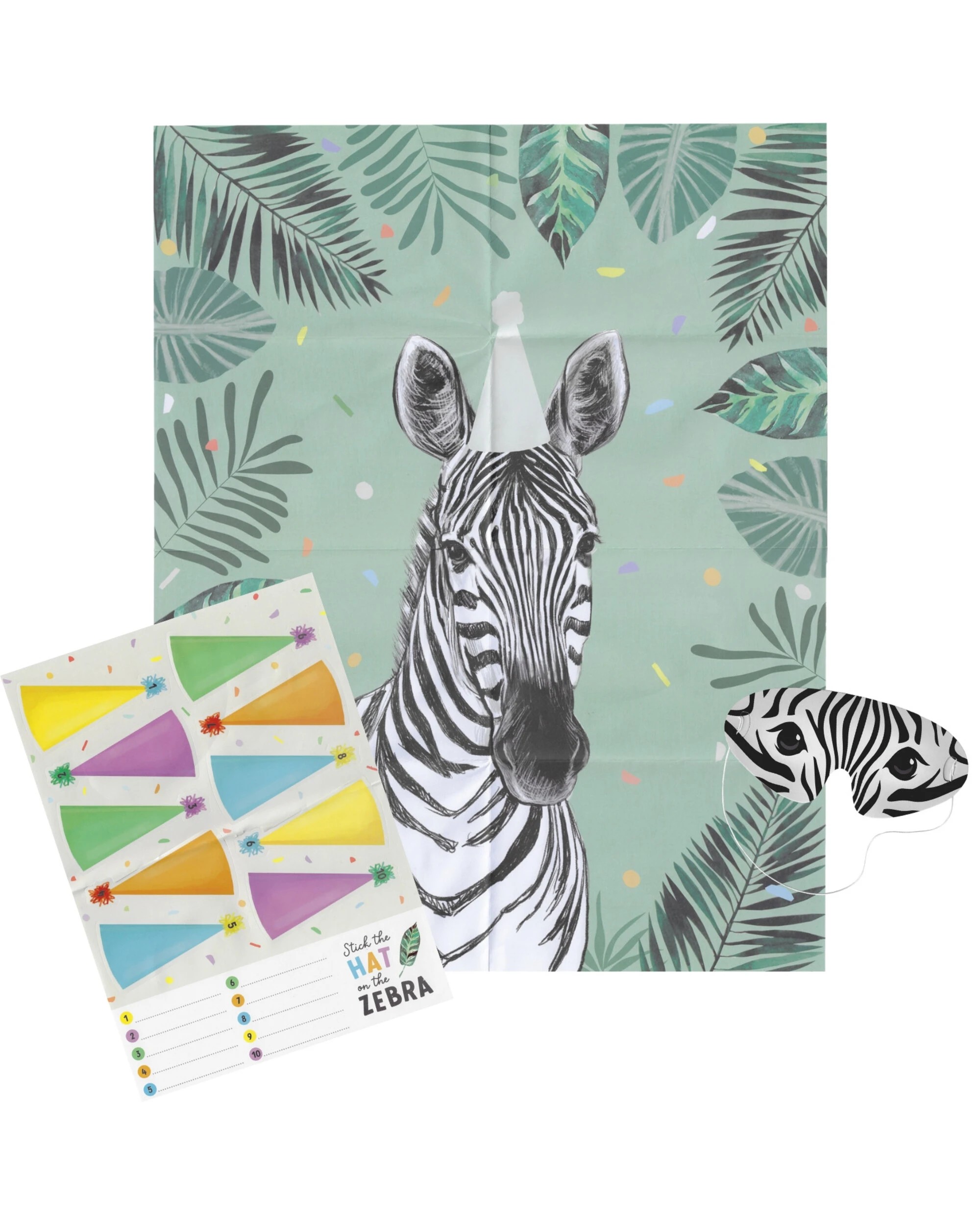 1 Artwrap Wild Jungle Party Pin the Party Hat Game - Multi, 1 of 1