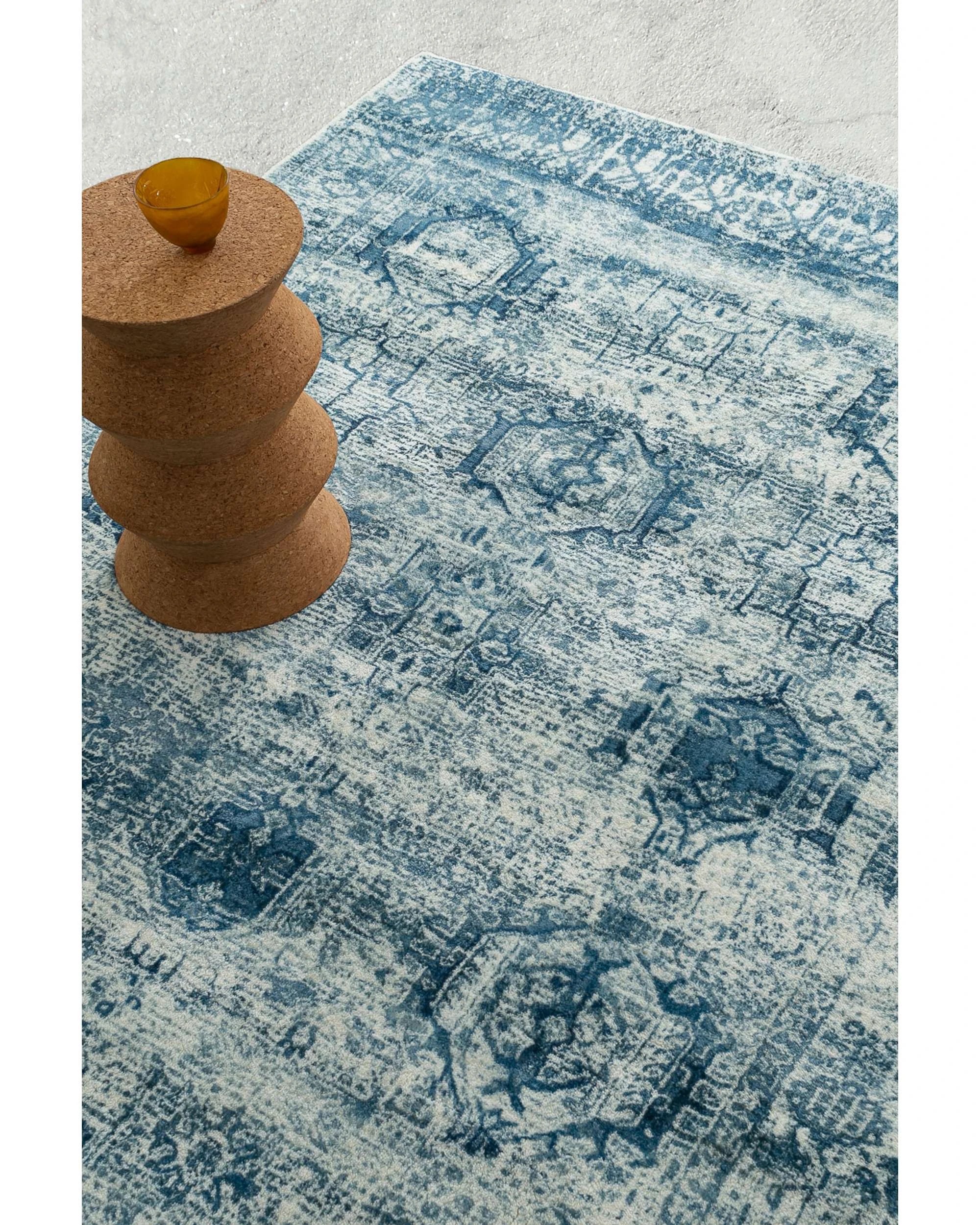 3 Loopsie Koni Tribal Washable Rug-400cm x 300cm - Blue, 3 of 6