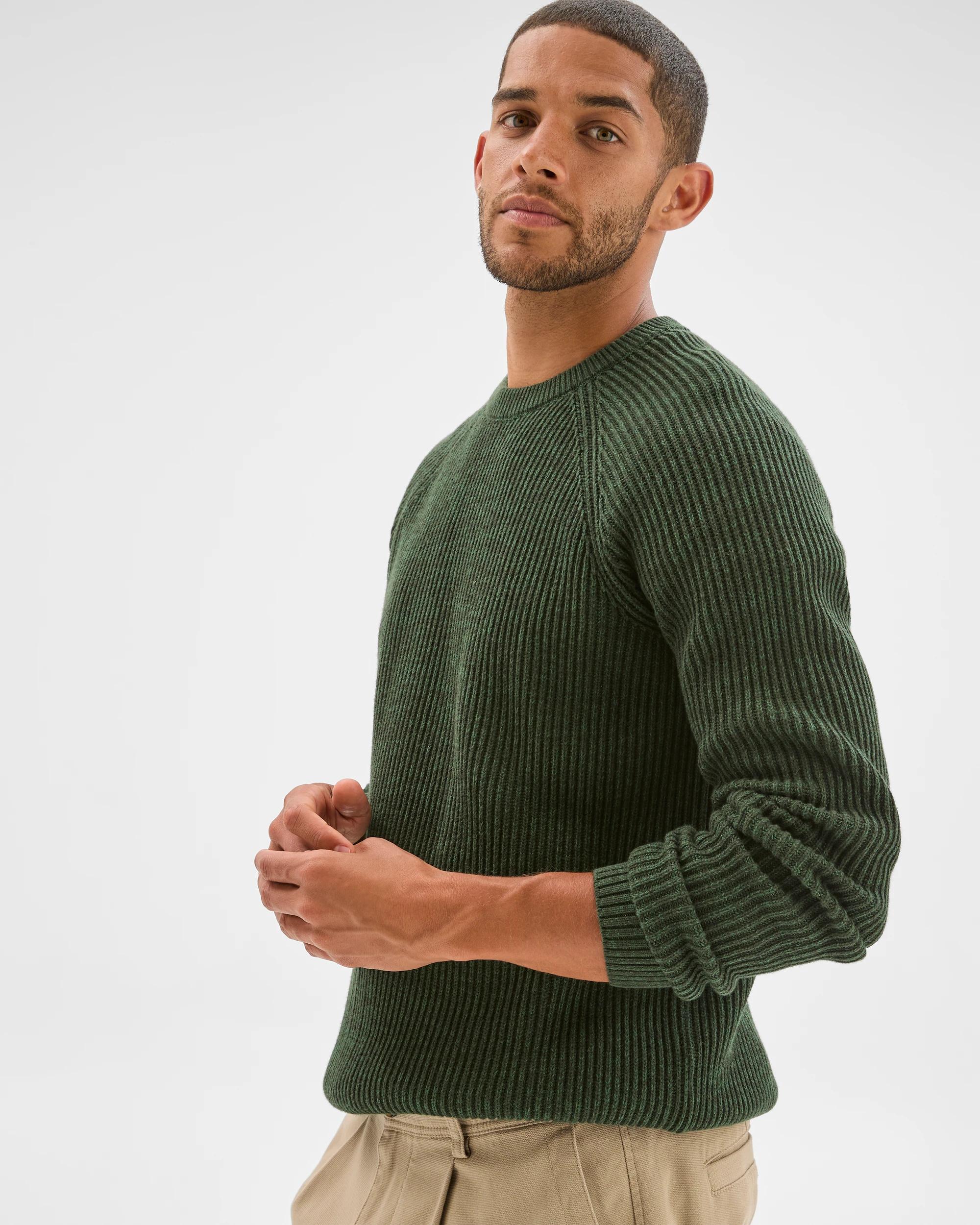 4 Target Man Australian Cotton Fisherman Knit Jumper GREEN, 4 of 6