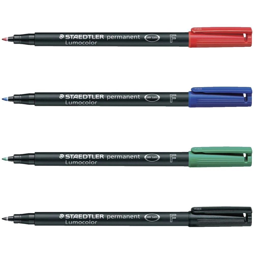 3 Staedtler Lumocolor 318 Permanent Markers Assorted 4 Pack, 3 of 10