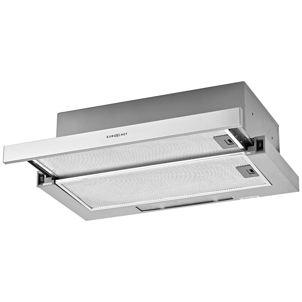 1 EuroChef 60cm Slideout Stainless Steel Rangehood, 1 of 1