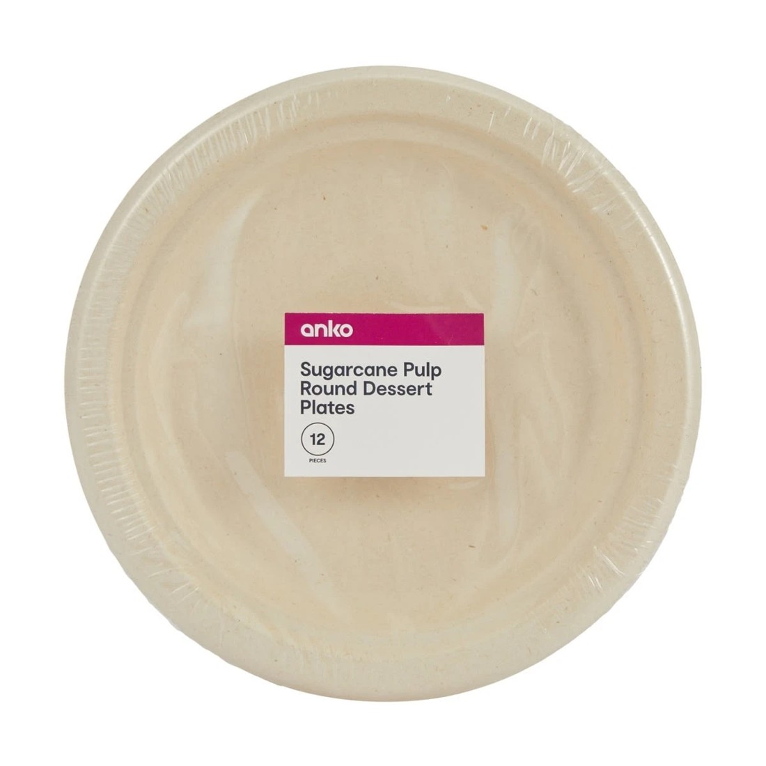 5 12 Pack Sugarcane Pulp Round Dessert Plates, 5 of 5
