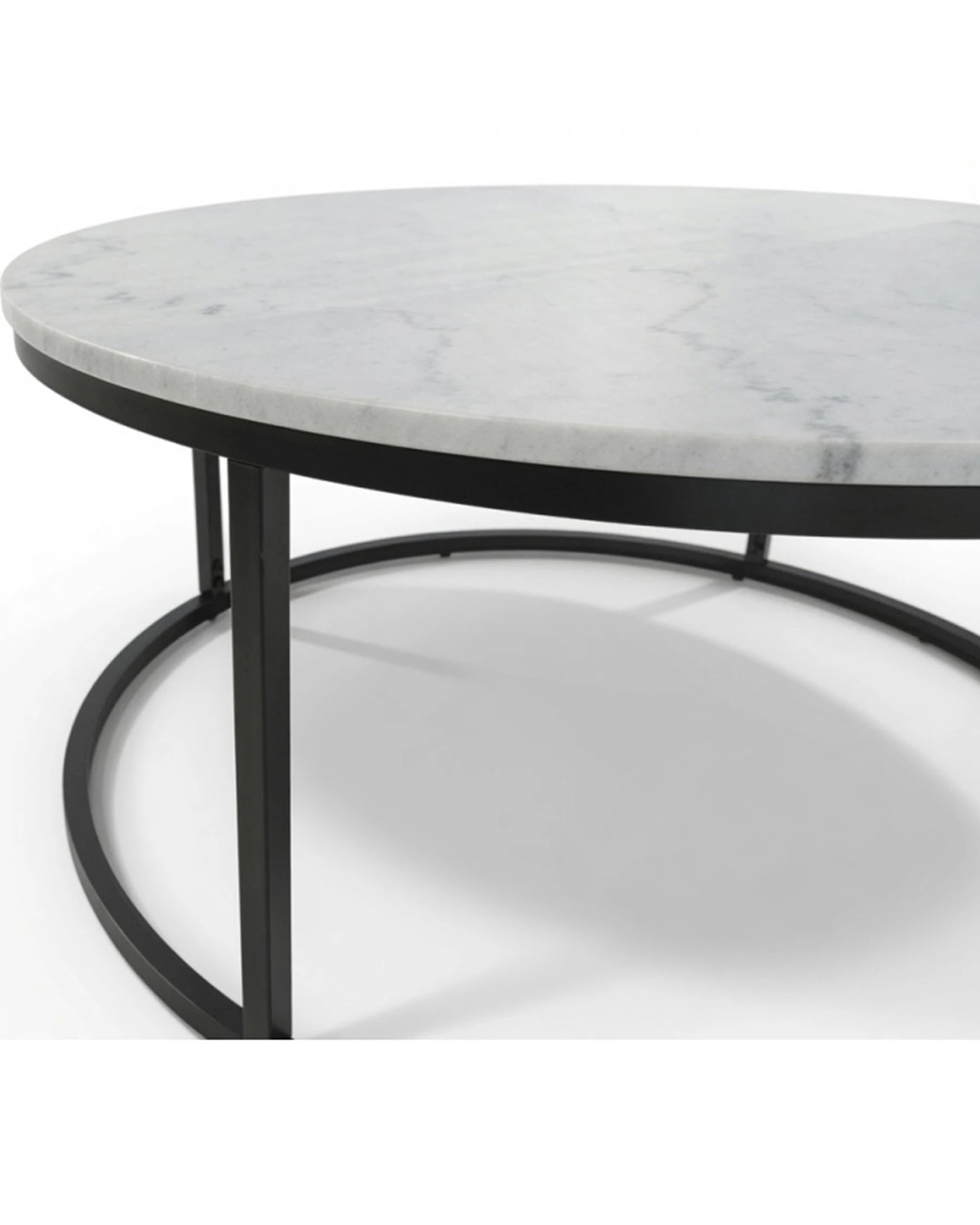 6 Codu Vela Steel Frame Marble Top Coffee Table 85x85x40cm - Black, 6 of 8