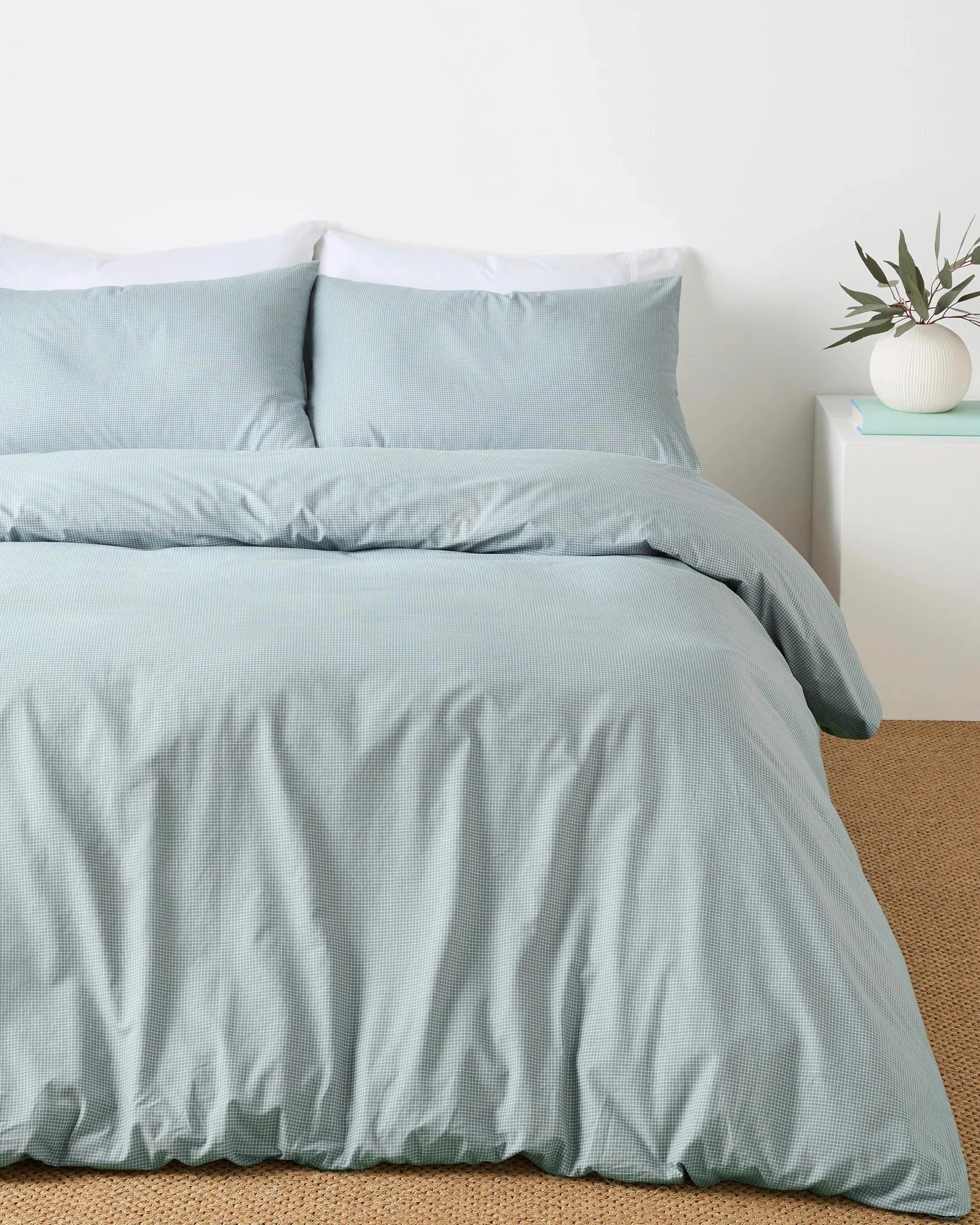 1 Target Harlow Mini Grid Cotton Quilt Cover Set - Double Bed - Green, 1 of 3