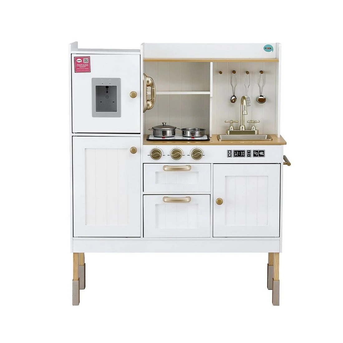 3 Keezi Kids Kitchen Play Set en Pretend Toys Cooking Children Storage  en - Gold, 3 of 7