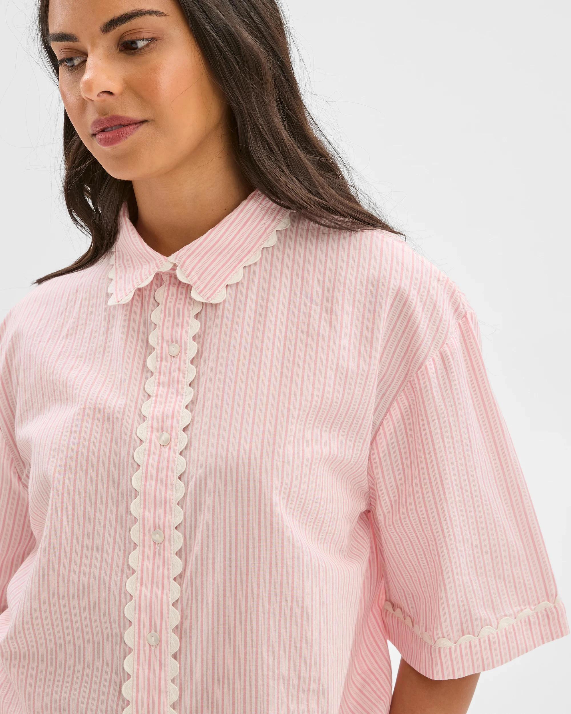 4 Target Woman Womens Australian Cotton Ricrac Long Pyjama Set PINK STRIPE, 4 of 5