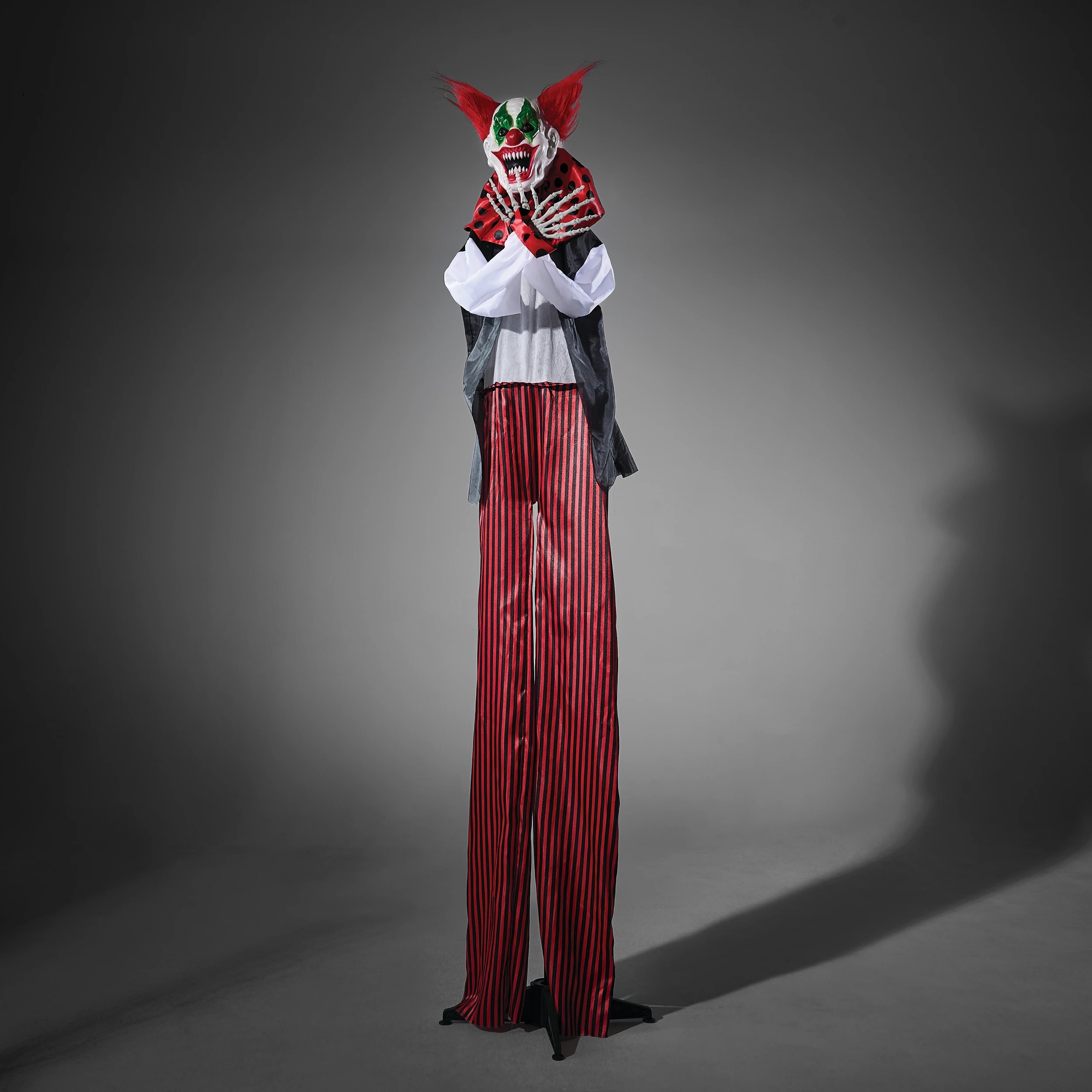 1 Battery Operated LED Light Up Standing Spooky Clown, 1 of 10