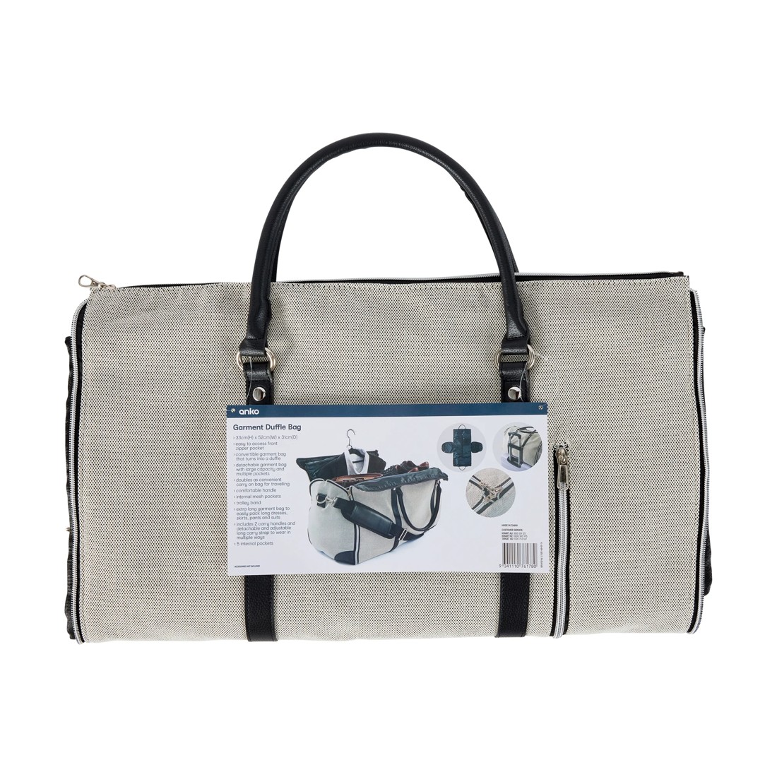 10 53L Garment Duffle Bag - Off White, 10 of 10