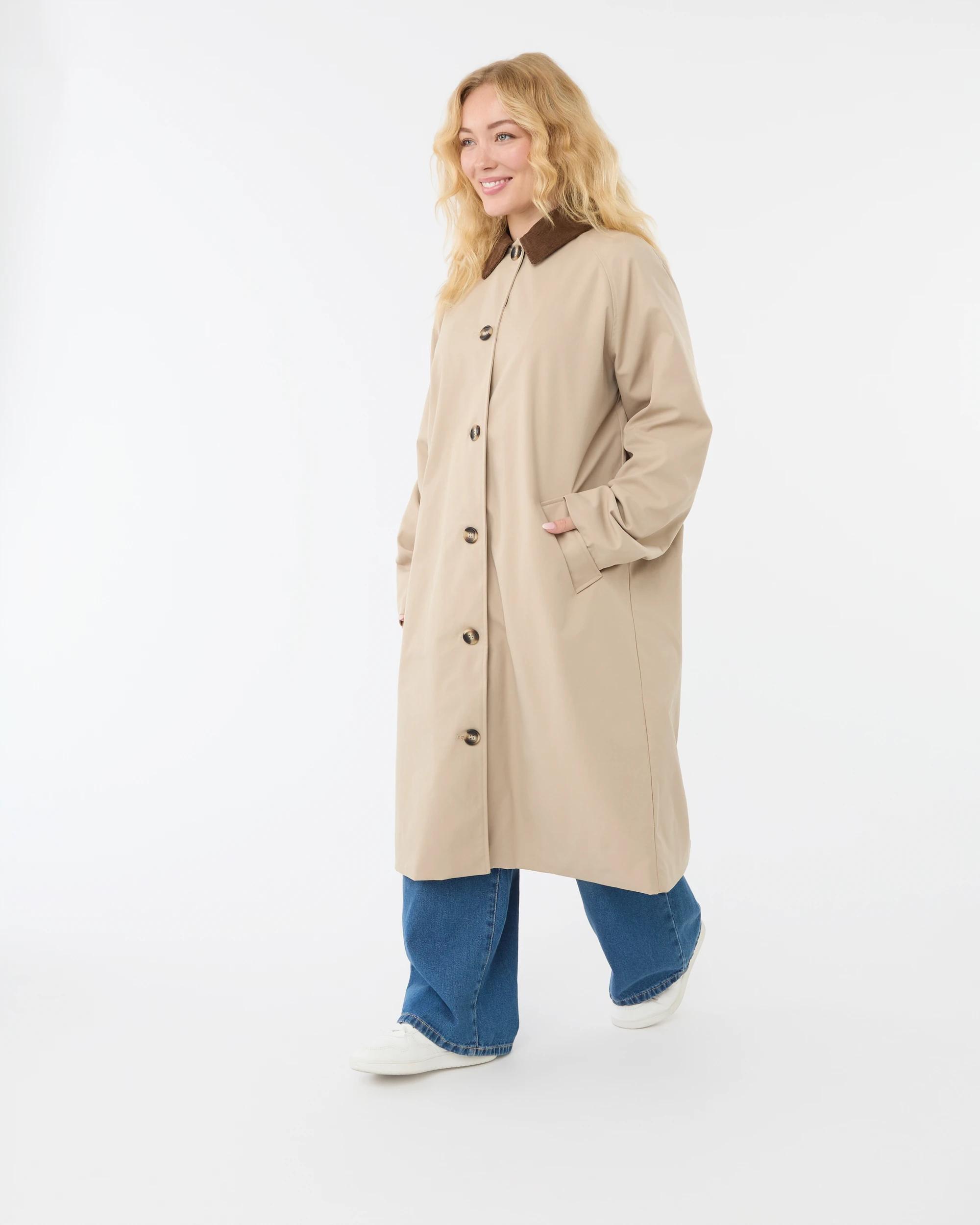 5 Contrast Check Trench Coat Sandstone, 5 of 10