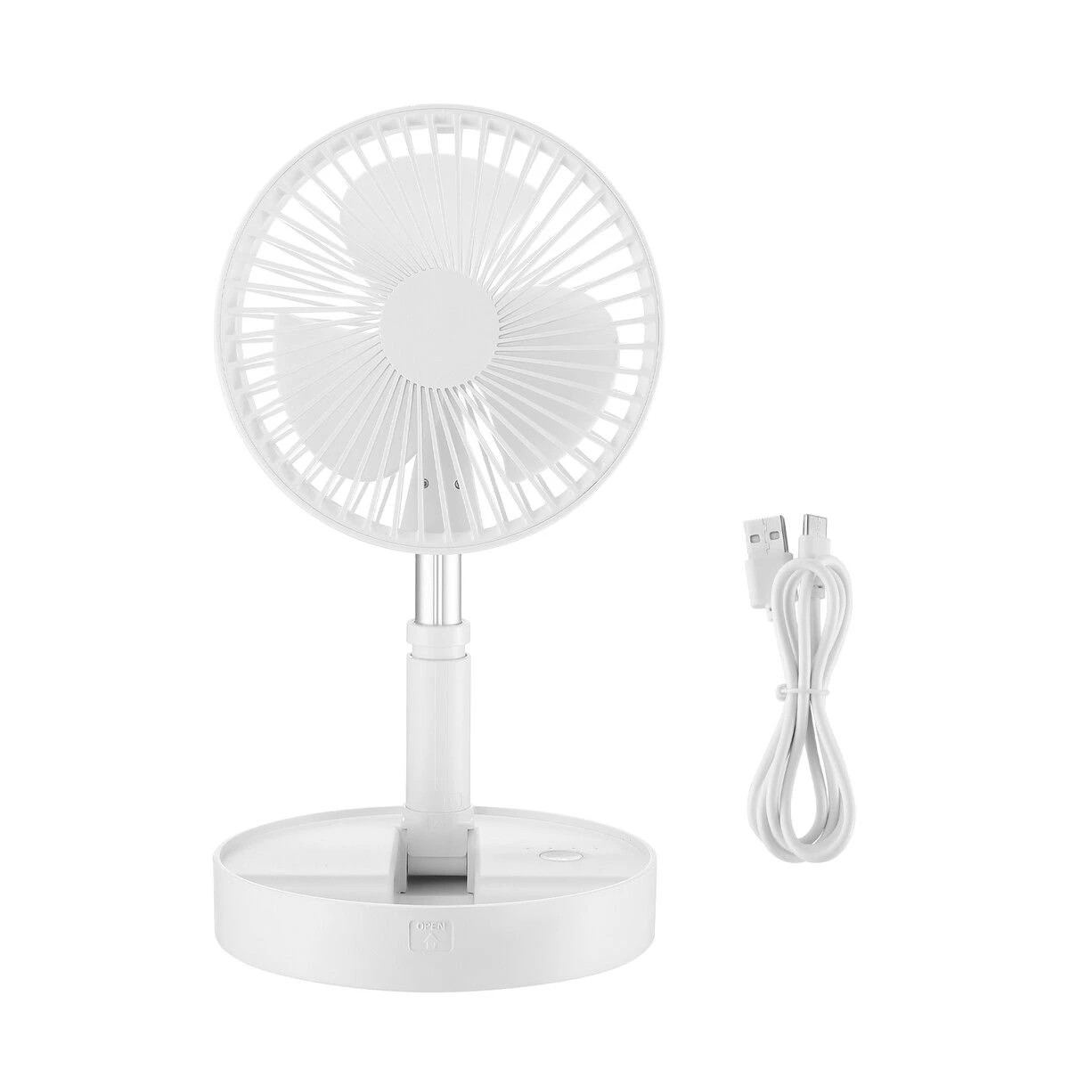 3 Ausway Portable Foldable Desk Fan Pedestal 3600mAh Rechargeable Battery 4 Speeds, 3 of 5