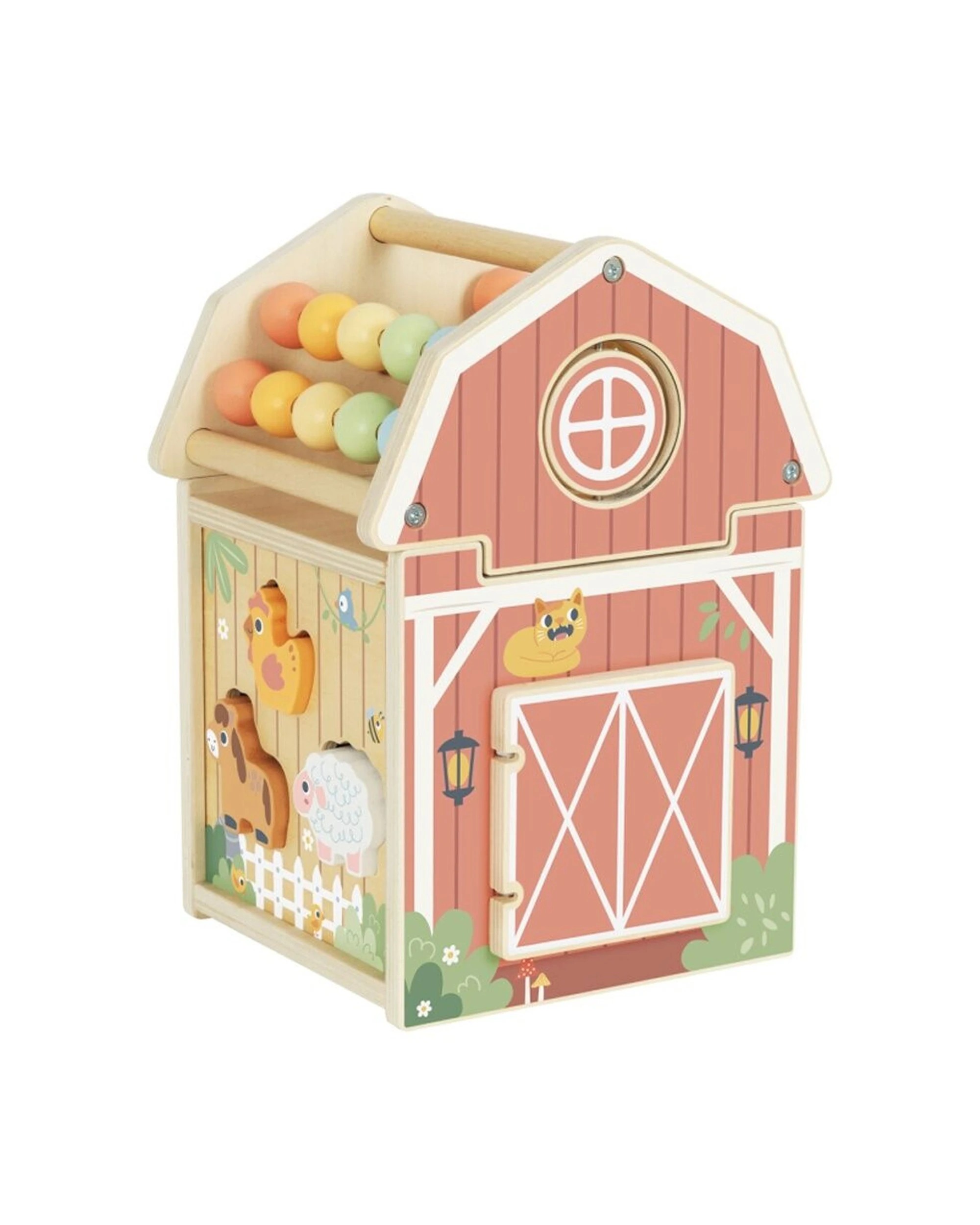 1 Tooky Toy Farm Playhouse Wooden Play Sensory Kids Children - Multi, 1 of 7