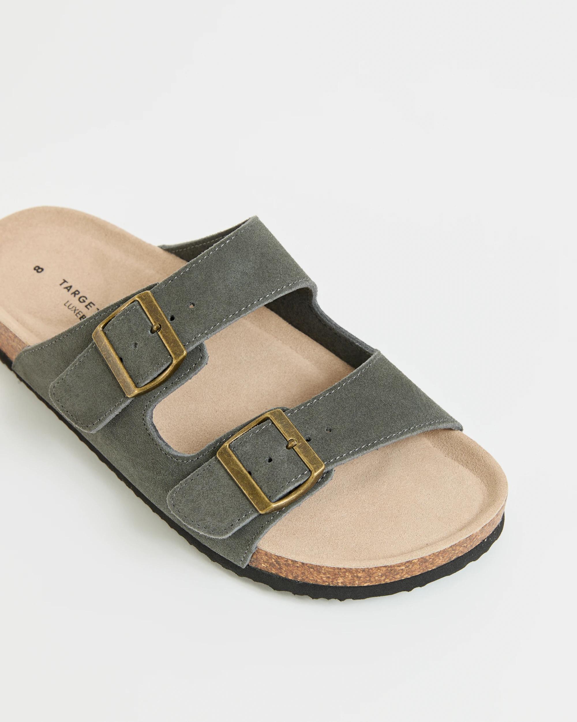 3 Target Man Leather Moulded Cork Sandals - Solo GREY SUEDE, 3 of 4