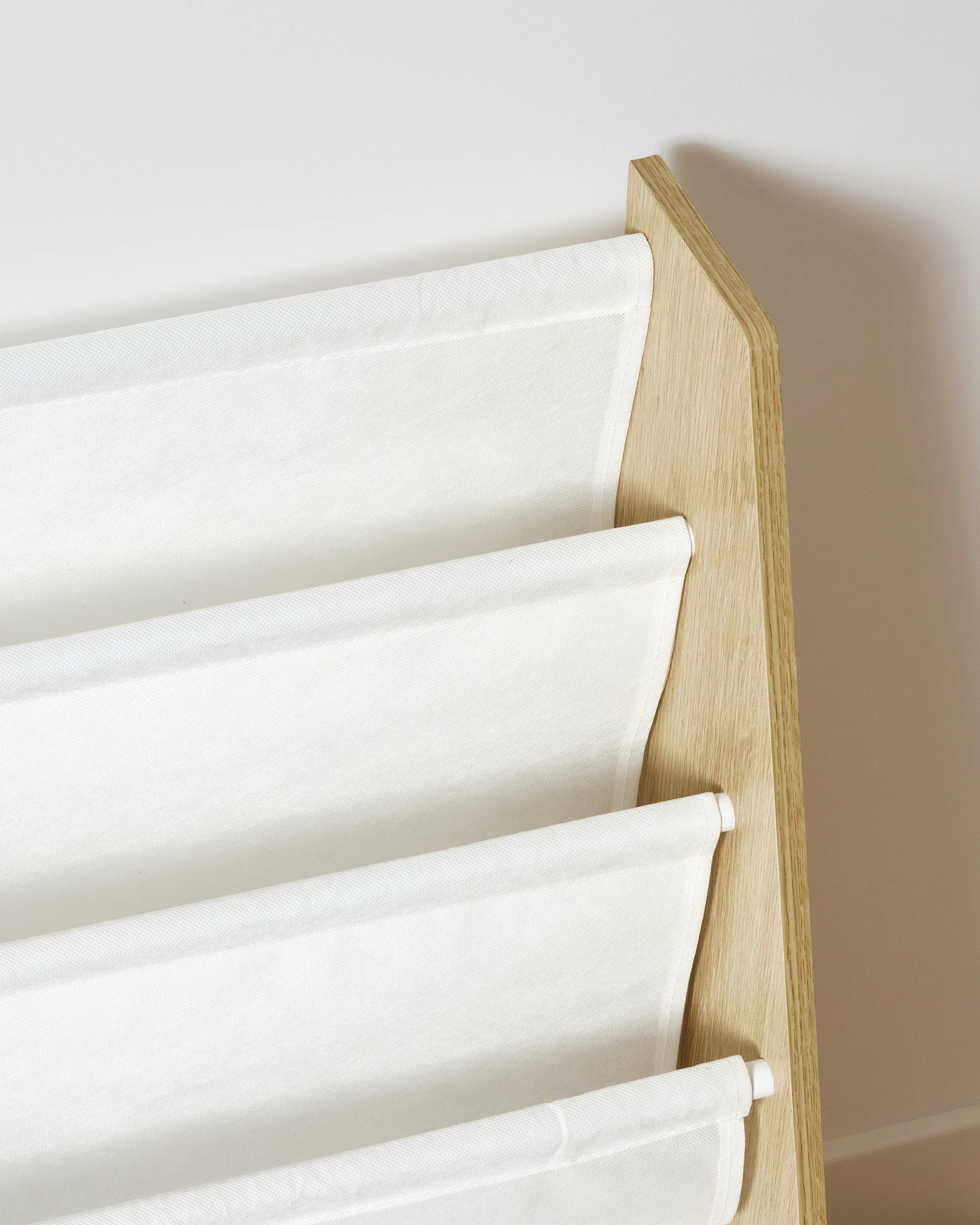 5 Oak Look and White Book Holder with Organiser, 5 of 7