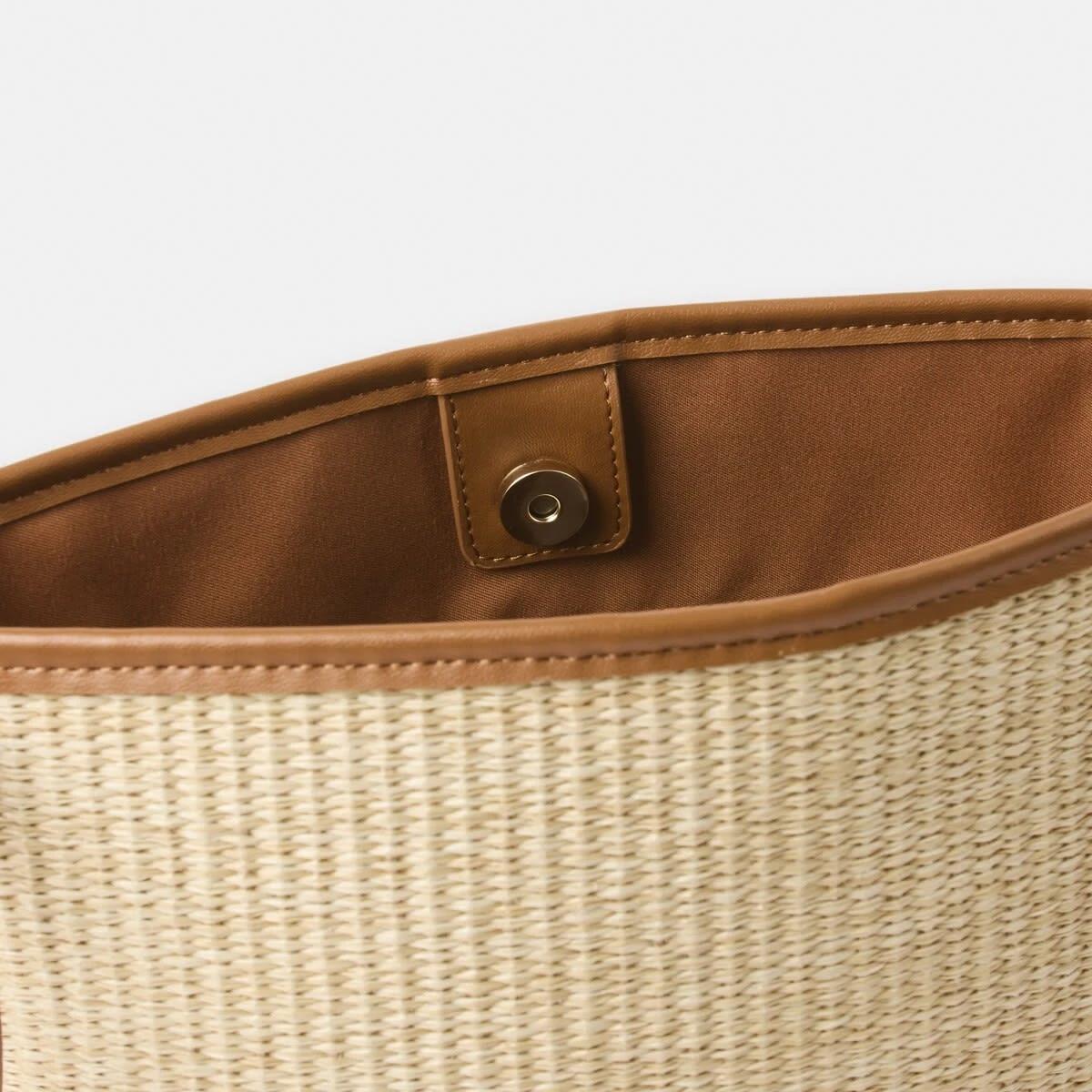 4 Woven Tote Bag Beige, 4 of 5