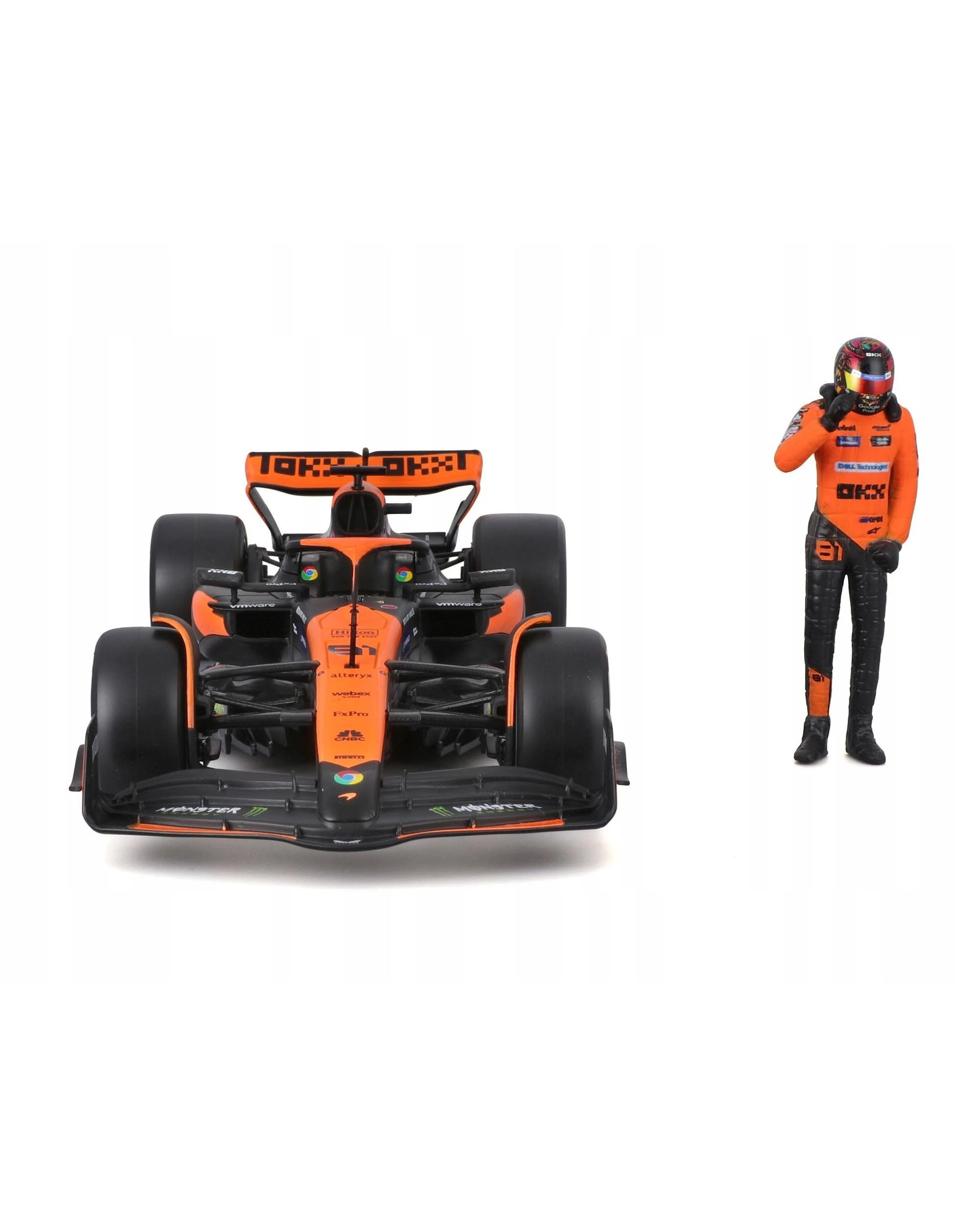 3 Bburago Formula Racing 2024 F-1 McLaren MCL38 with #81 Oscar Piastri Figurine 1:24 Scale Diecast Vehicle, 3 of 7