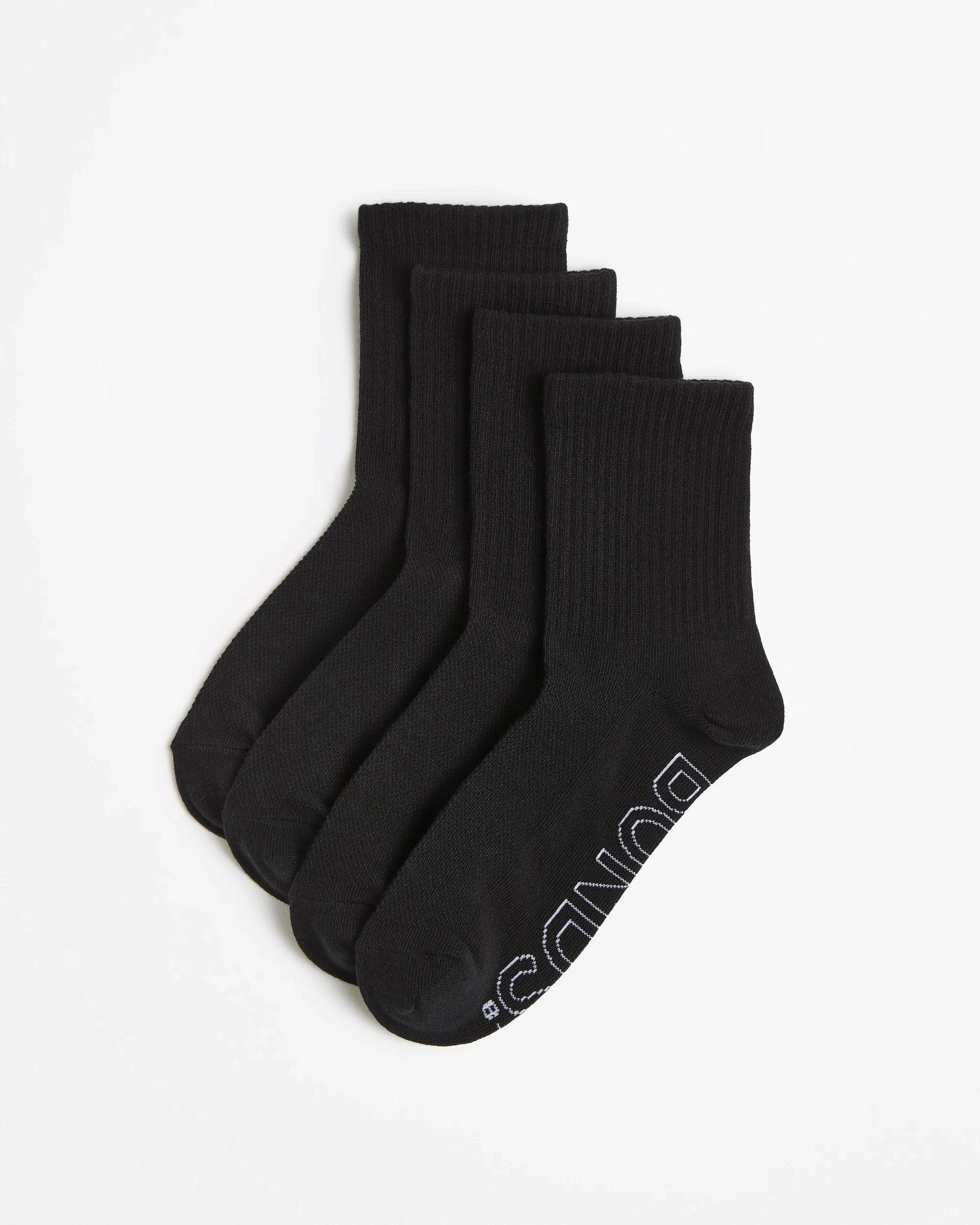 1 Logo Lightweight Crew Socks 4 Pack - Bonds BLACK, 1 of 3