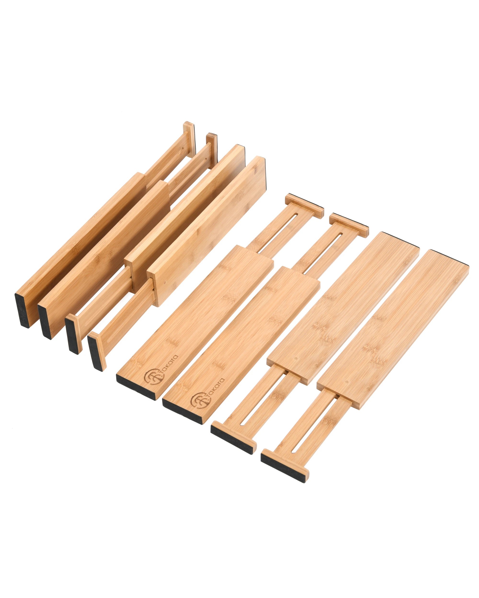 1 Takara Expandable Drawer Dividers Set-of-8 Small 31-44x6.5x1.6cm - Natural, 1 of 7