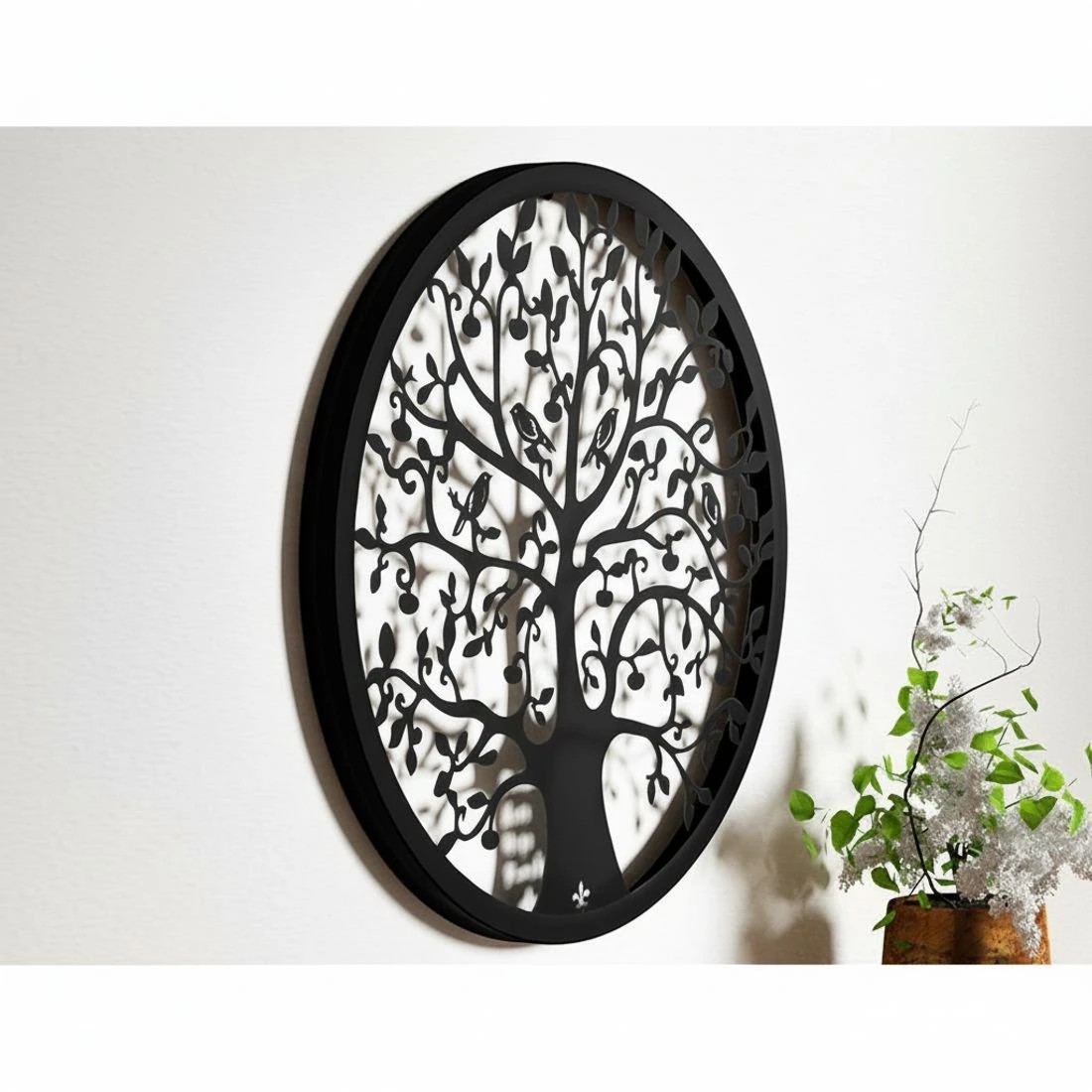 6 Artiss Metal Wall Art 60cm Hanging Sculpture - Black, 6 of 7