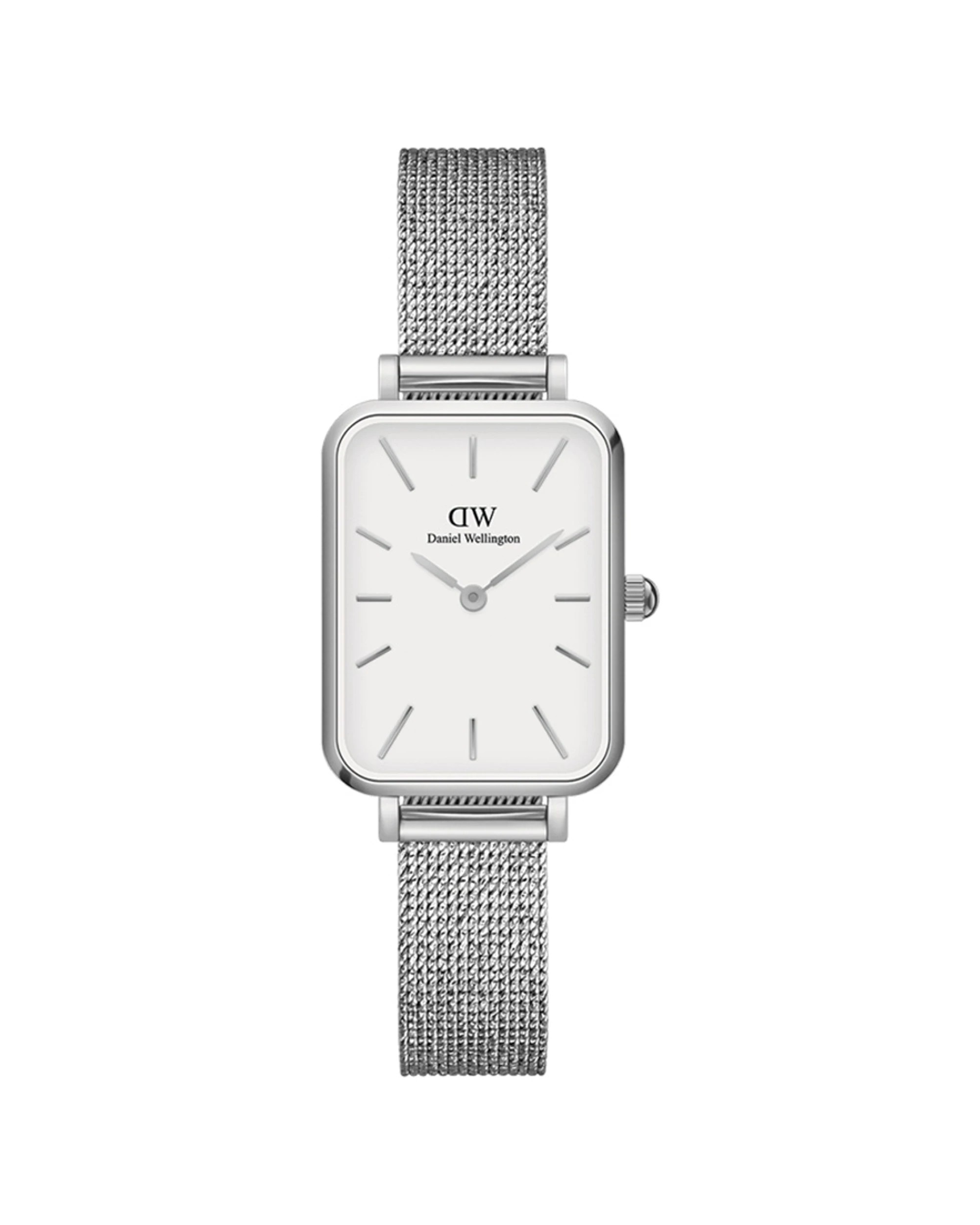 1 Daniel Wellington Quadro 20x26mm Pressed Sterling Silver & White Stainless Steel Watch, 1 of 4