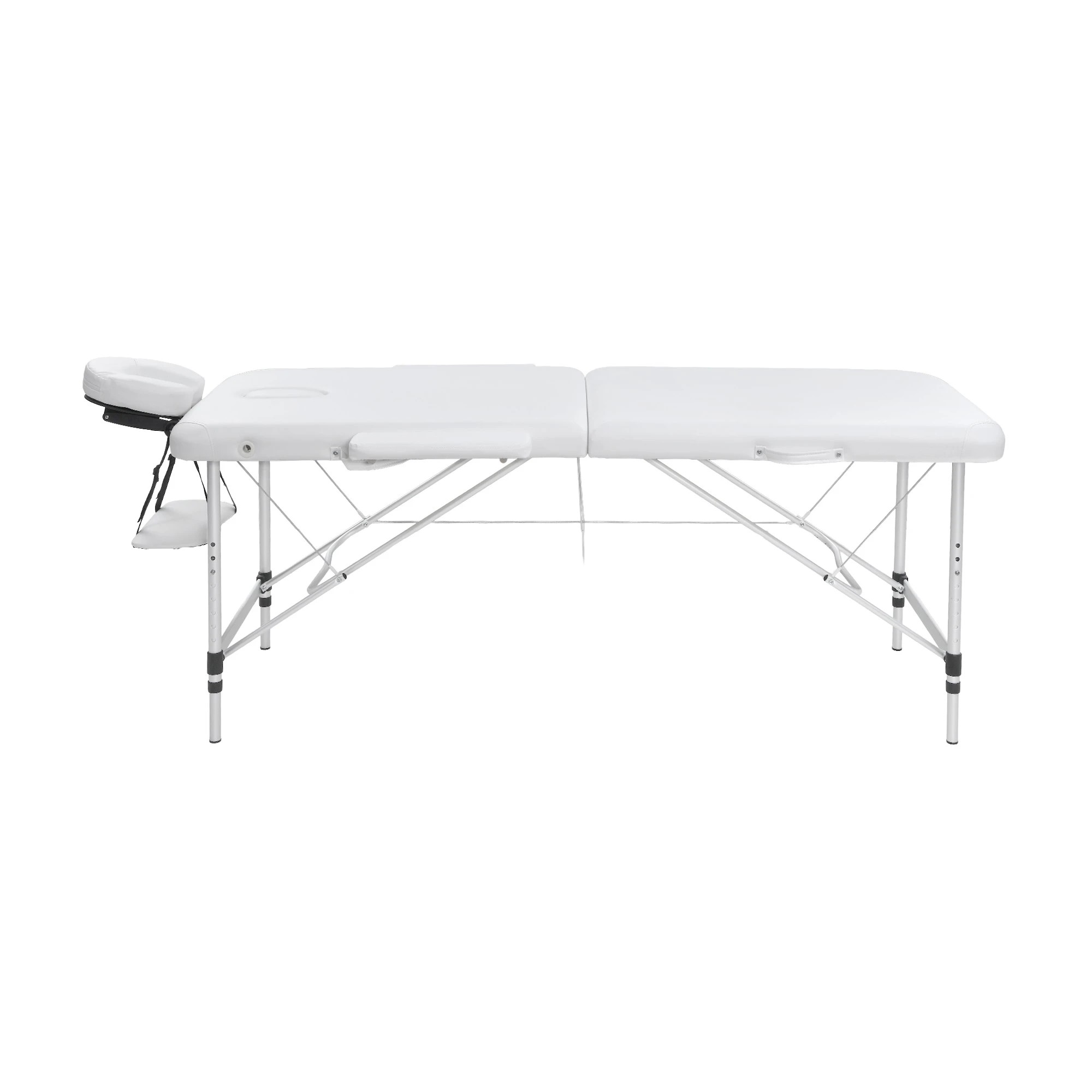 10 Zenses Massage Table 75cm Portable 2 Fold Aluminium Beauty Bed - White, 10 of 10