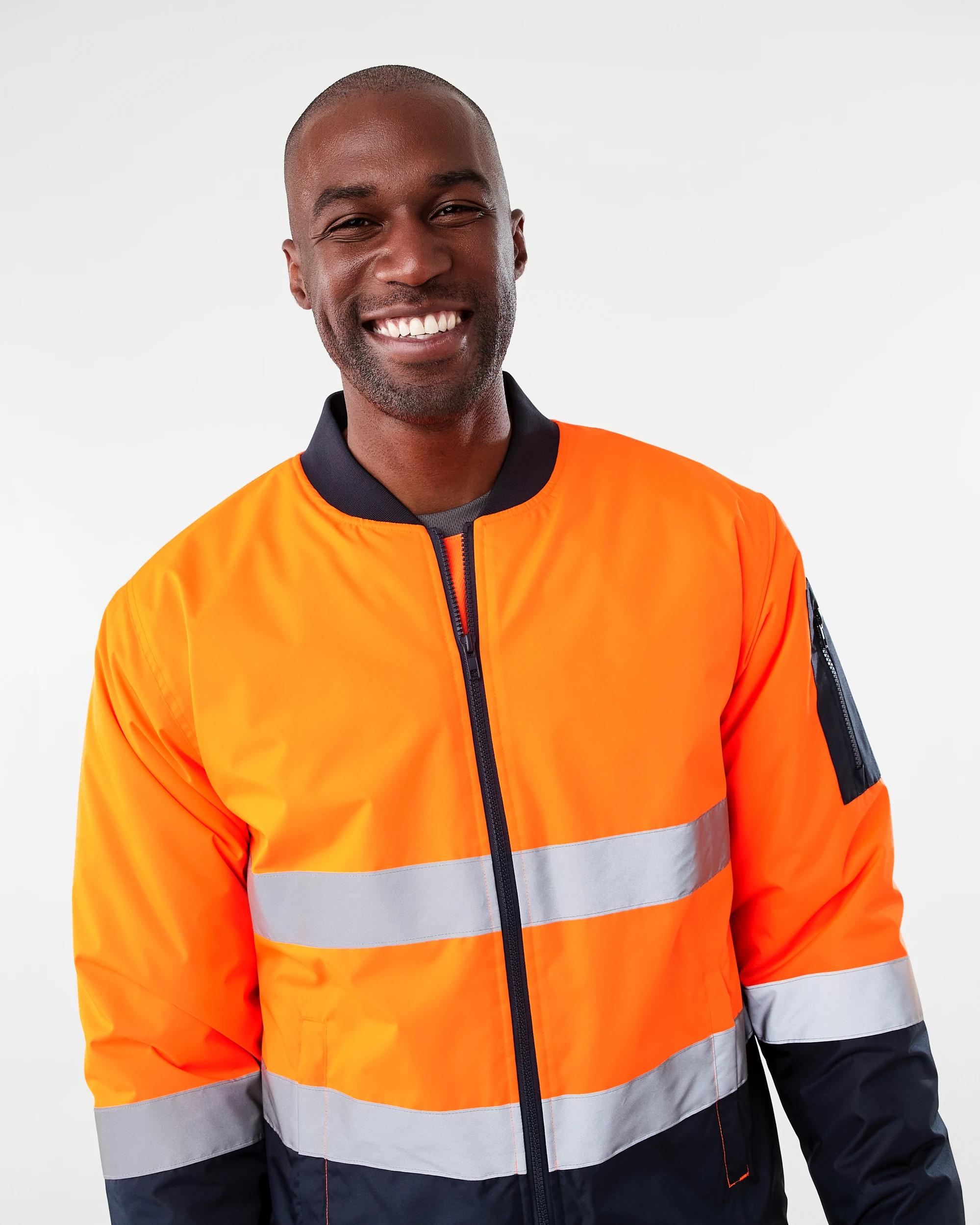 5 Hi-Visibility Reflective Bomber Jacket Orange, 5 of 9