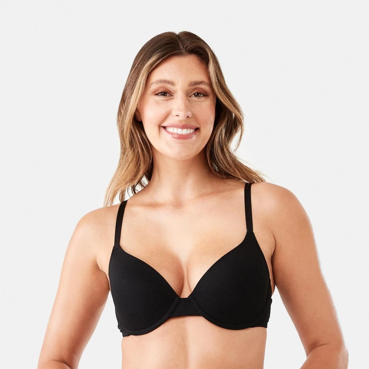 3 2 Pack Cotton T-shirt Bra BLACK, LIGHT FAWN, 3 of 9