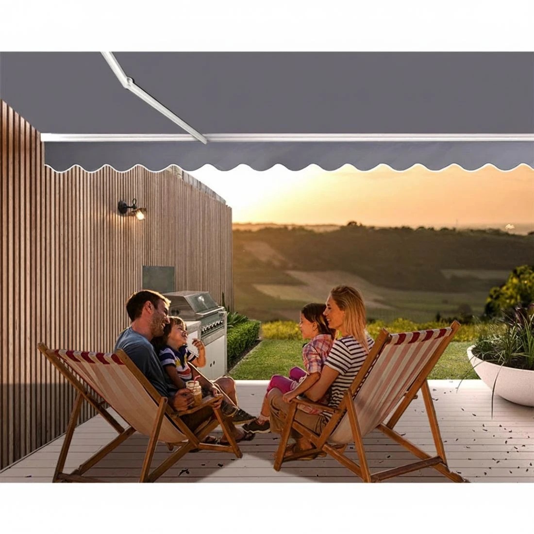 7 Instahut Retractable Folding Arm Awning Motorised Sunshade 2.5Mx2M - Grey, 7 of 7