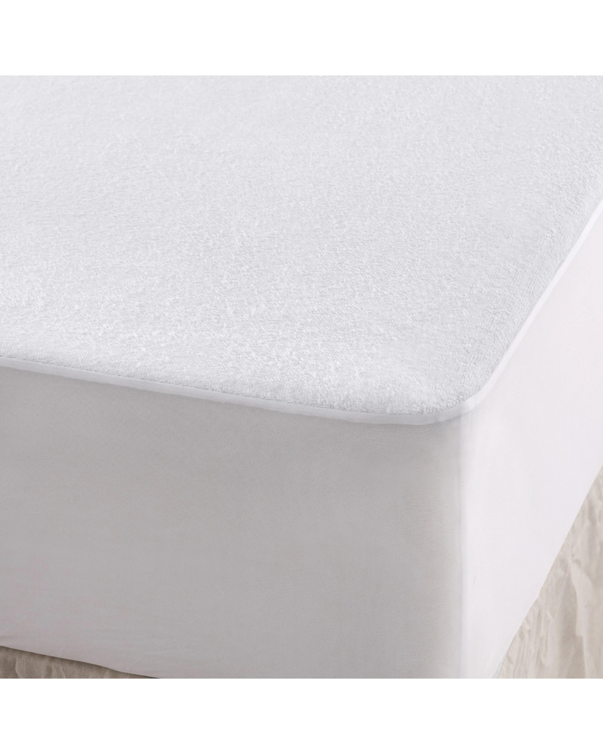 2 Dreamaker Fully Fitted Bamboo Terry Waterproof Mattress Protector - King Single Bed - White, 2 of 5