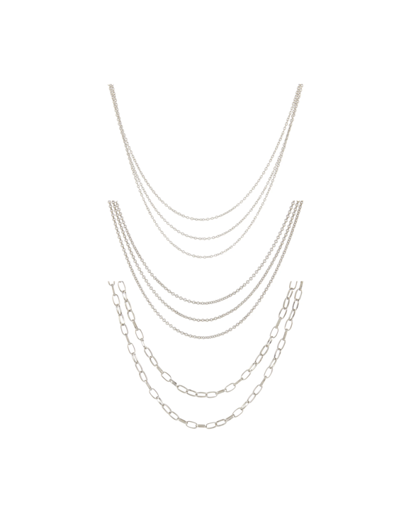 Jewellery Chain Set - Silver Look