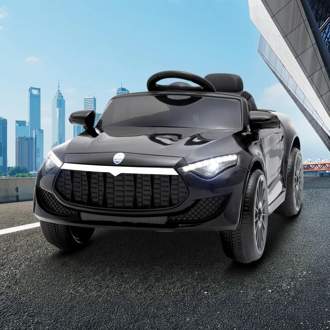 5 Rigo Kids Electric Ride On Car Toys Cars Horn Music Remote Control 12V - Black, 5 of 8