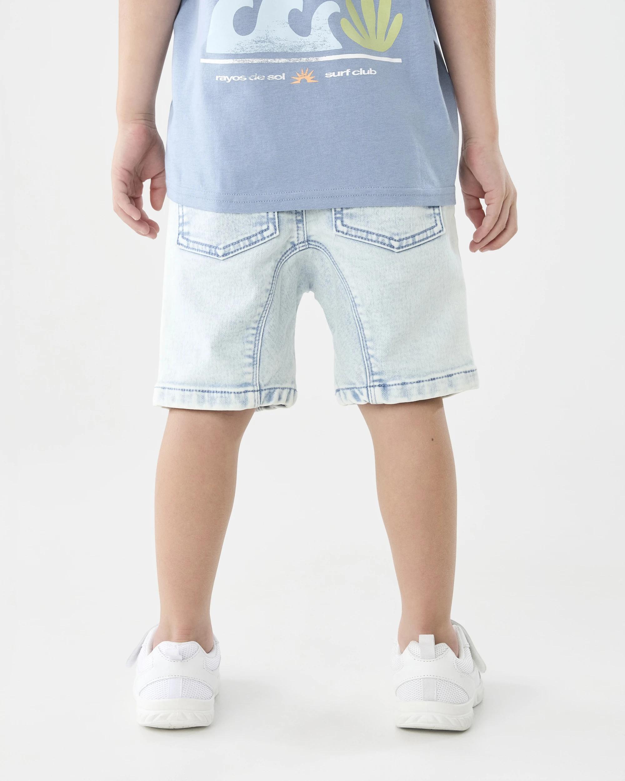2 Moto Denim Shorts Bleach Blu, 2 of 7