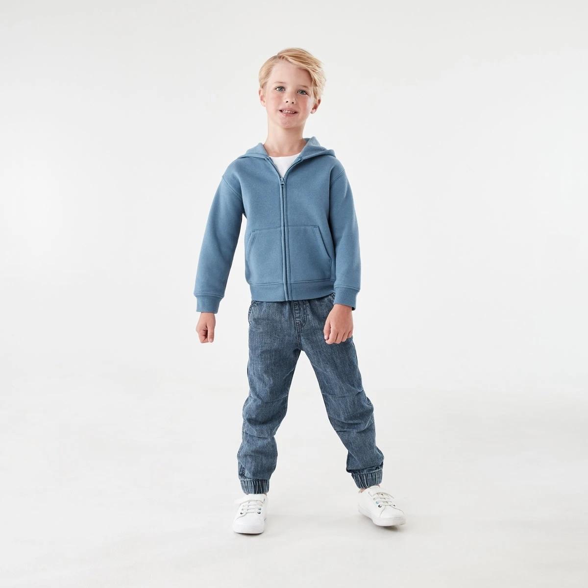 7 Plain Zip Through Hoodie Copen Blue, 7 of 10