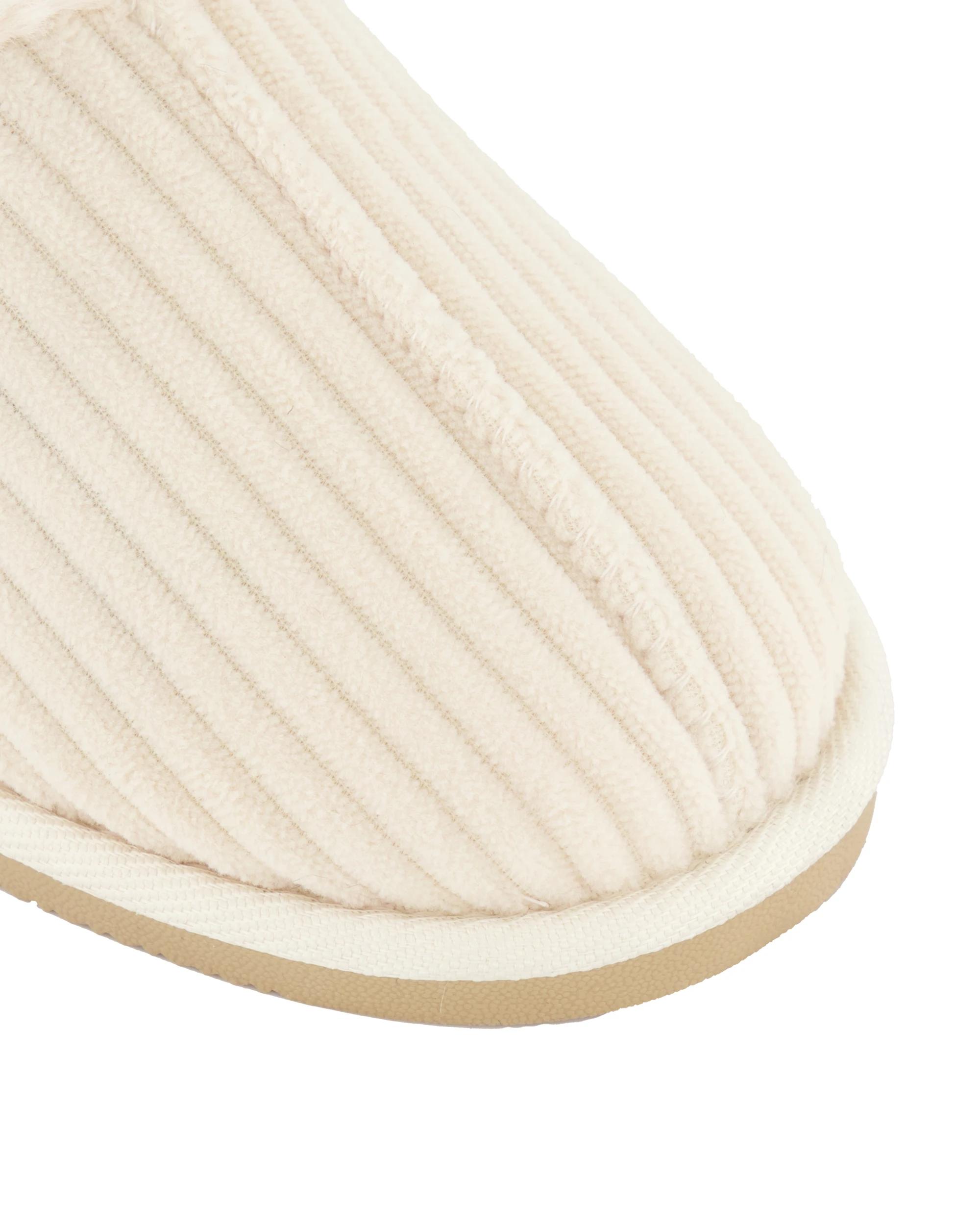 3 Melange Faux Fur Scuffs Cream, 3 of 3