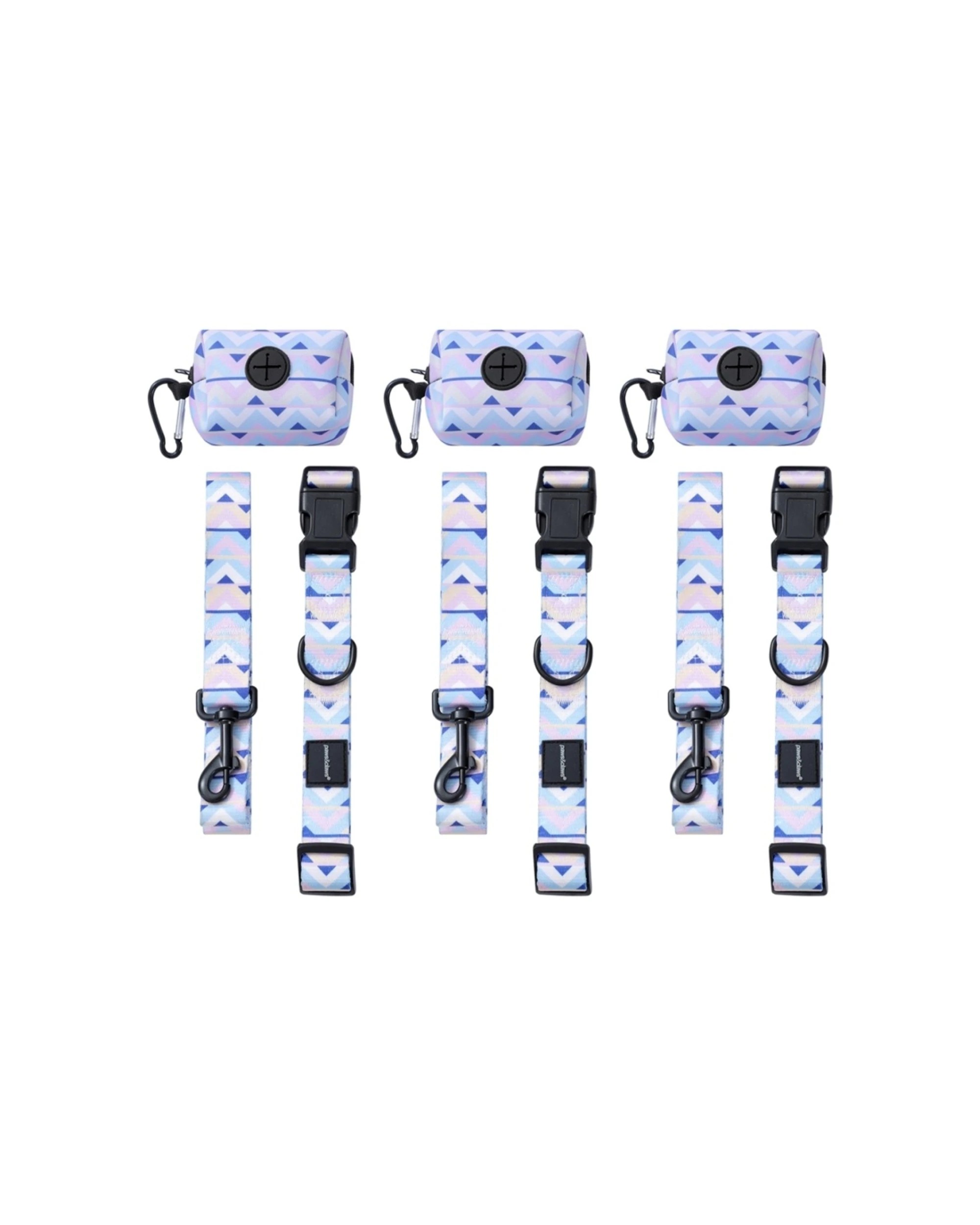 1 Paws & Claws 3x 3pc Pet Dog Cat Park Life Lead Collar Waste Bag Holder Large - Assorted, 1 of 7