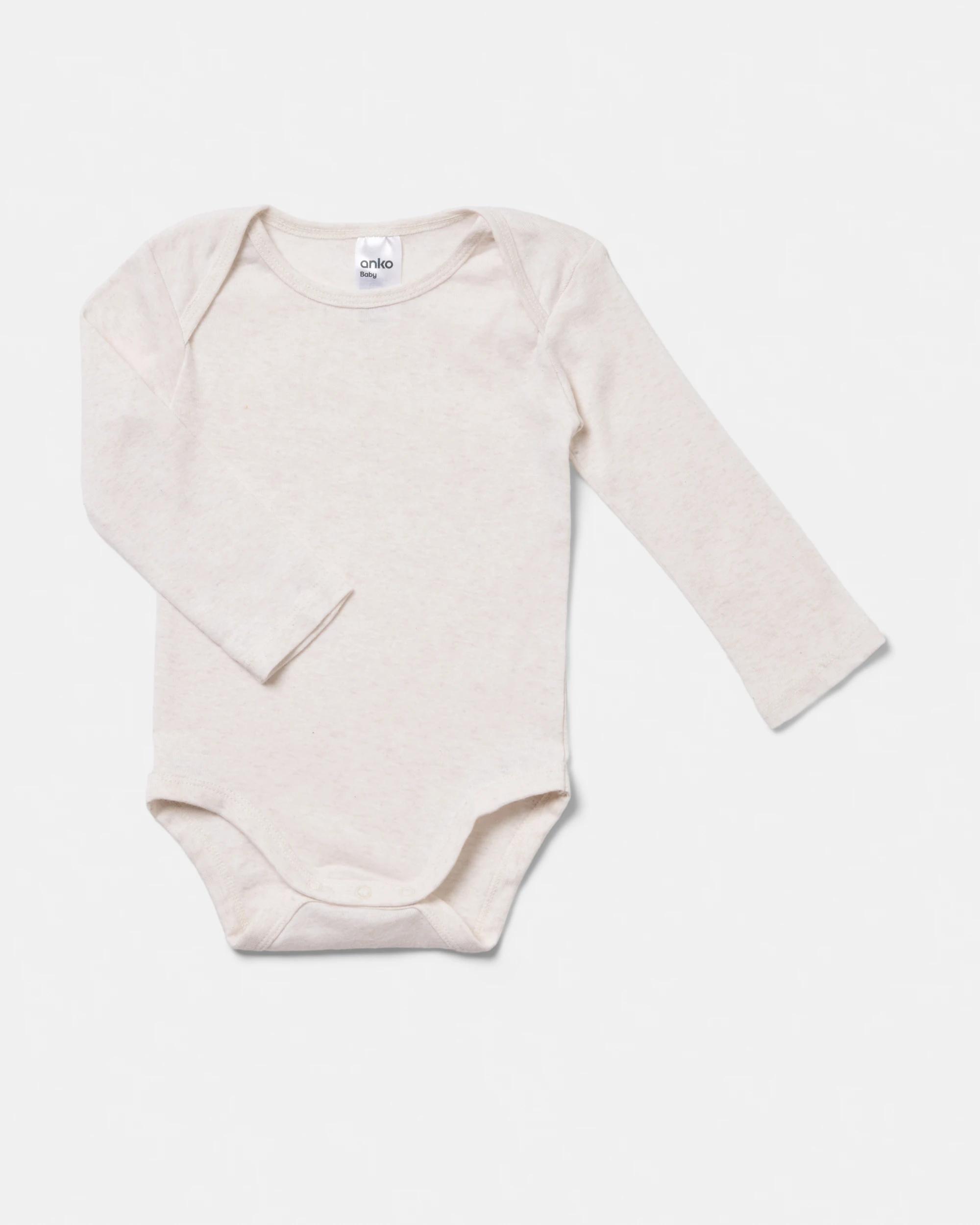 3 5 Pack Cotton Long Sleeve Bodysuits Bge Ct Br, 3 of 8