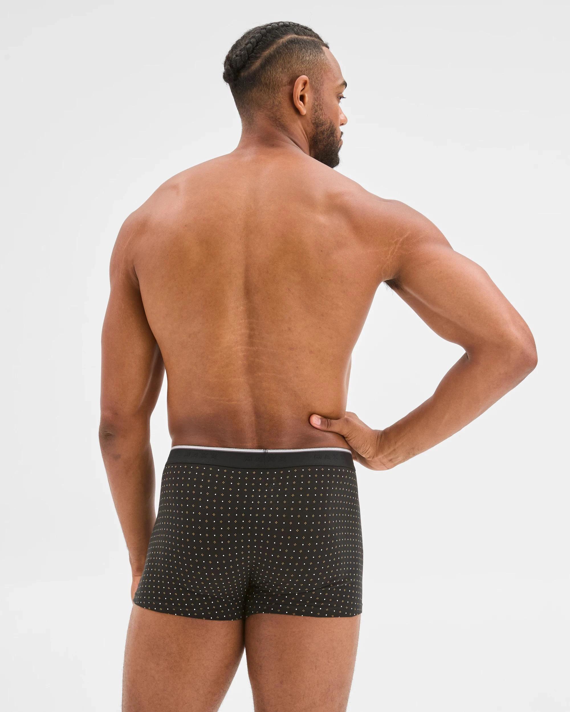 3 Maxx Australian Cotton Blend 3 Pack Hipster Trunks CHARCOAL DITSY, 3 of 4