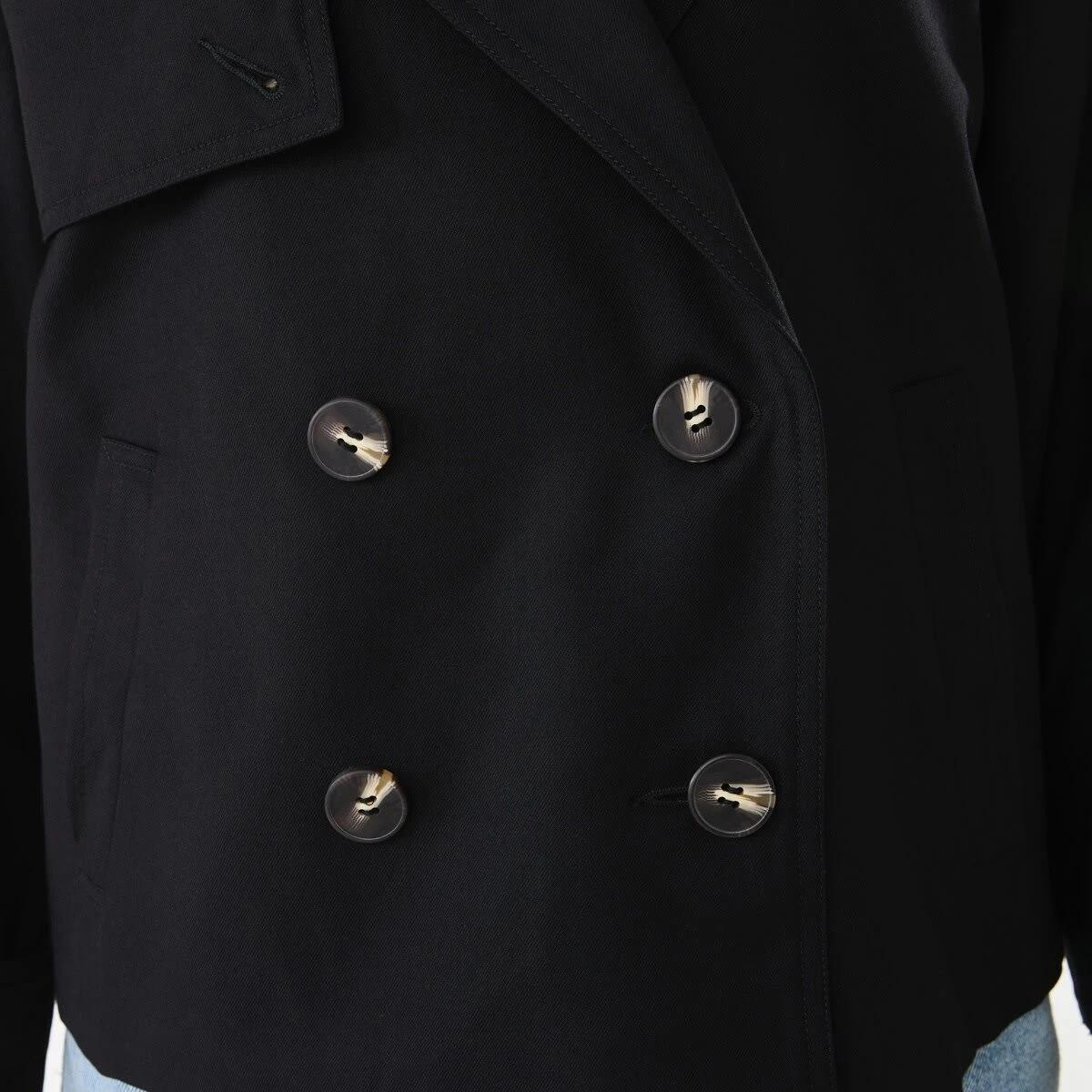 8 Crop Trench Coat Black, 8 of 8
