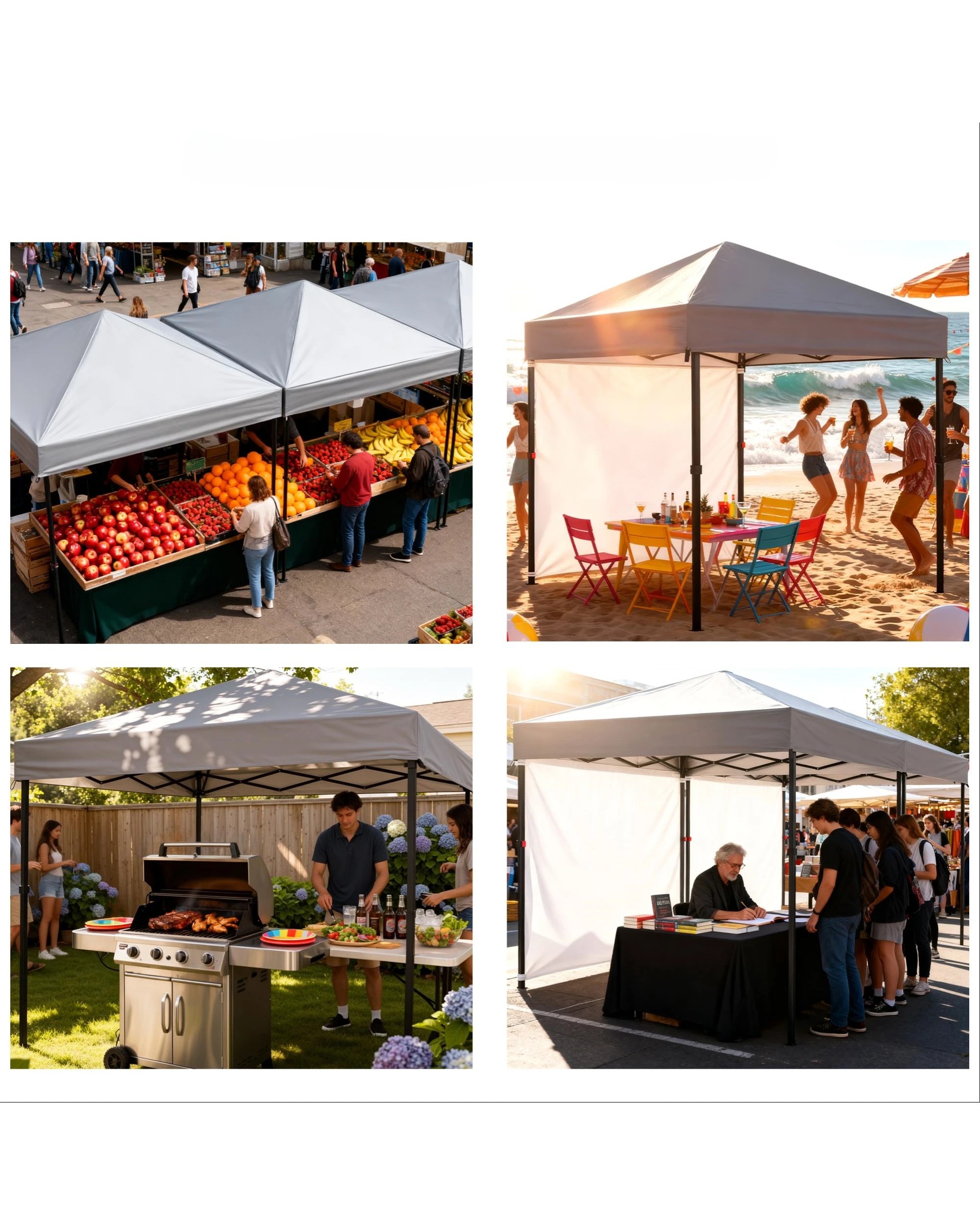 8 Advwin 2.4x2.4m Foldable Pop Up Canopy -Grey, 8 of 8