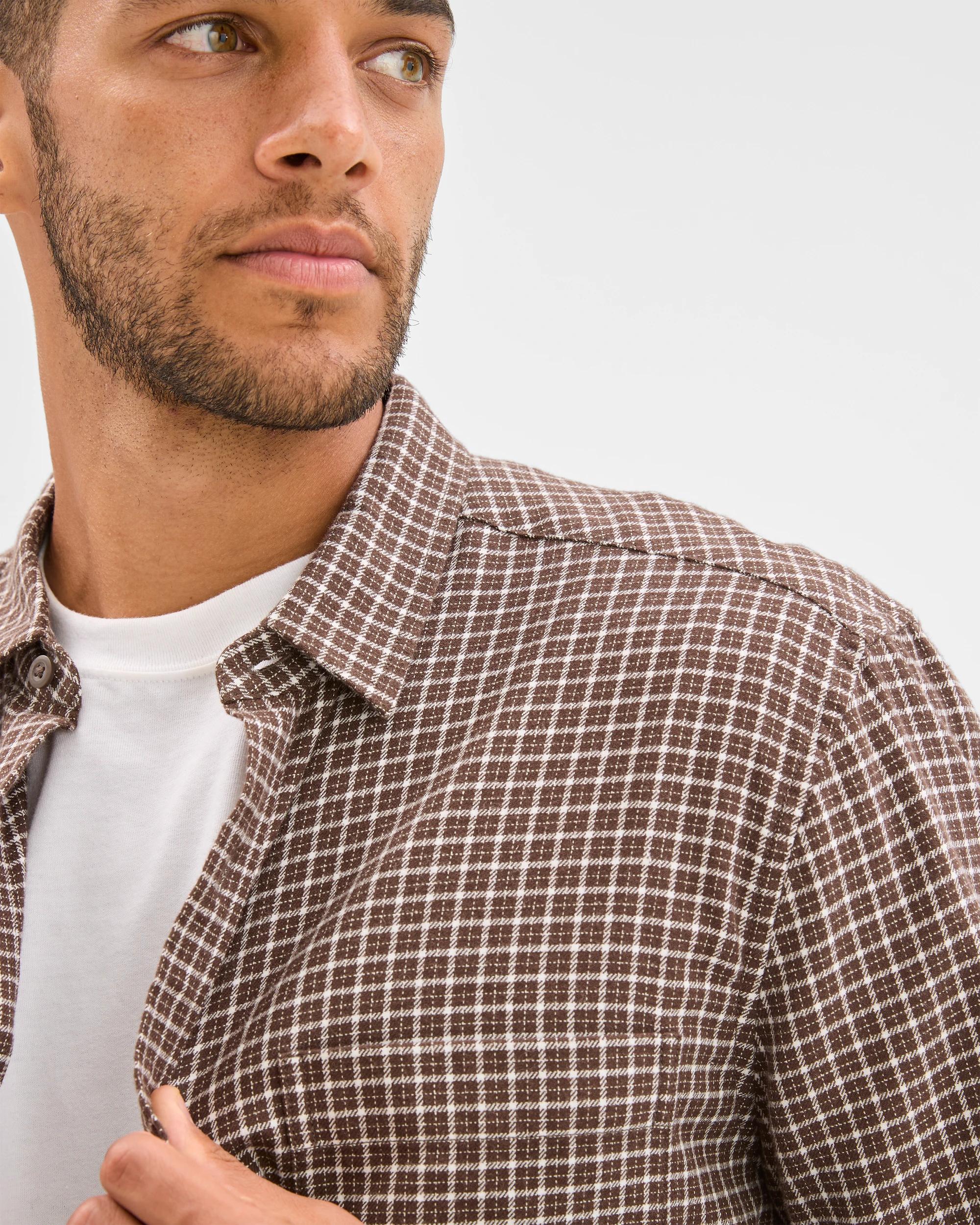 7 Target Australian Cotton Long Sleeve Flannelette Shirt DARK BROWN, 7 of 7