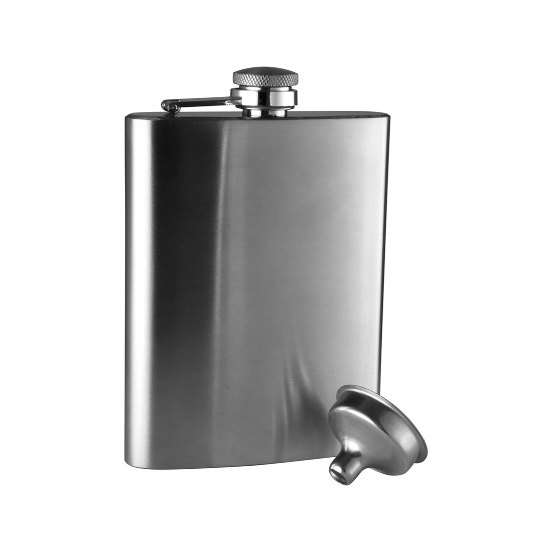 2 Avanti 236ml Hip Flask With Captivated Lid Funnel Included Gift Boxed Satin
 - Silver, 2 of 3
