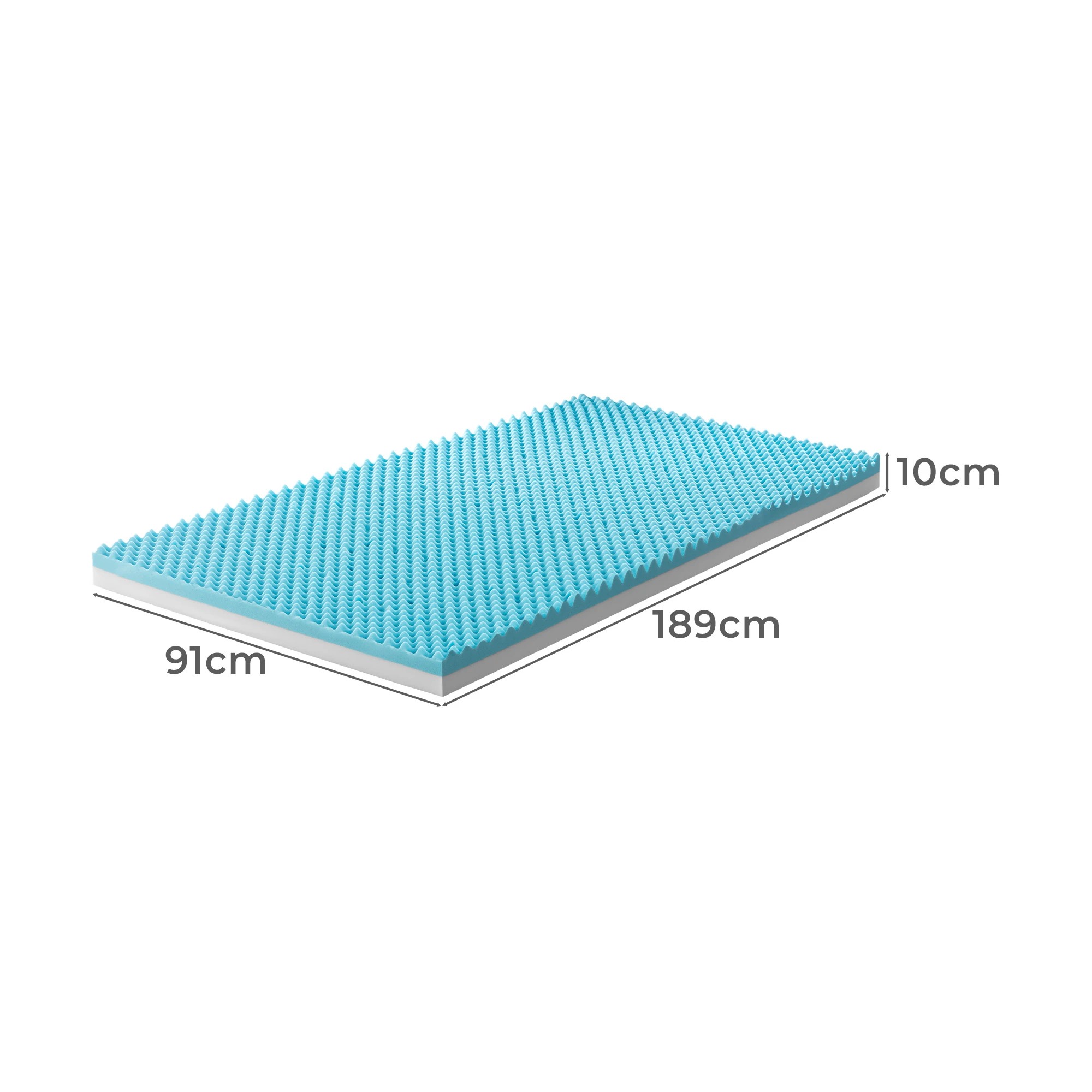 2 Bedra Bedding Single Memory Foam Mattress Topper Reversible Mat 10cm - Multi, 2 of 7