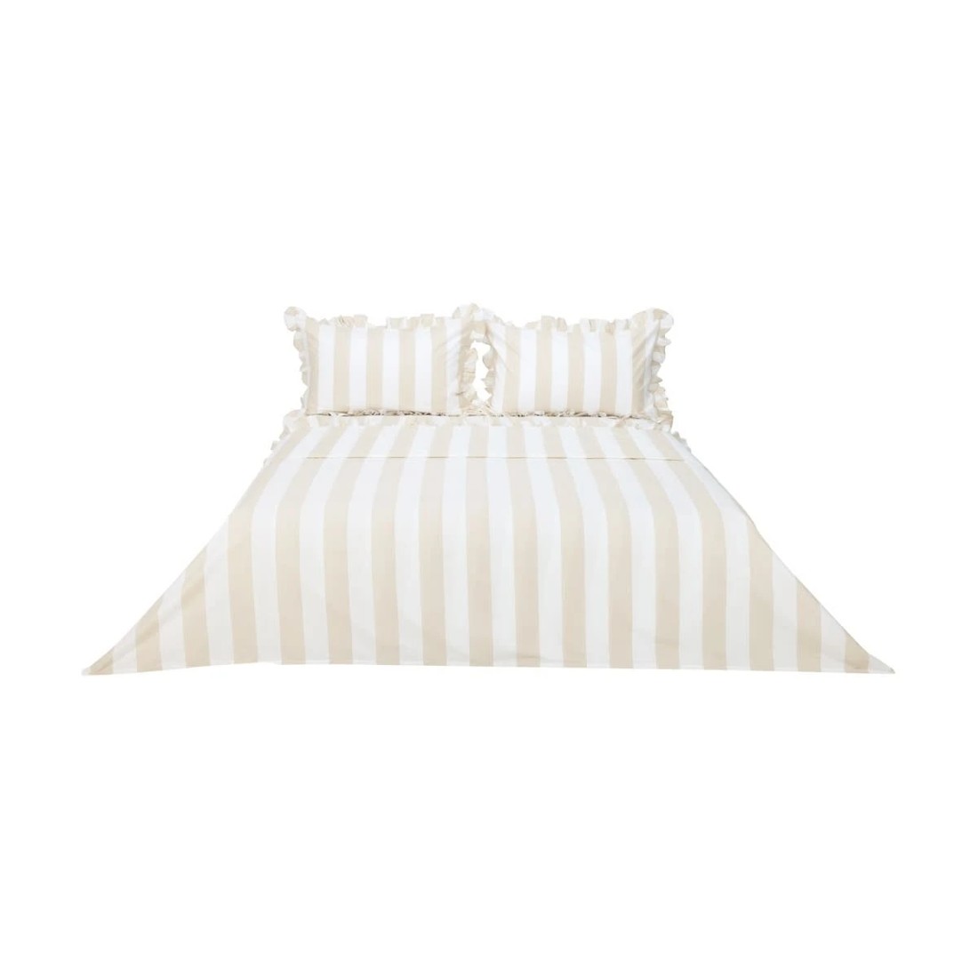 6 250 Thread Count Ruffle Cotton Sheet Set - Queen Bed, Sand, 6 of 7