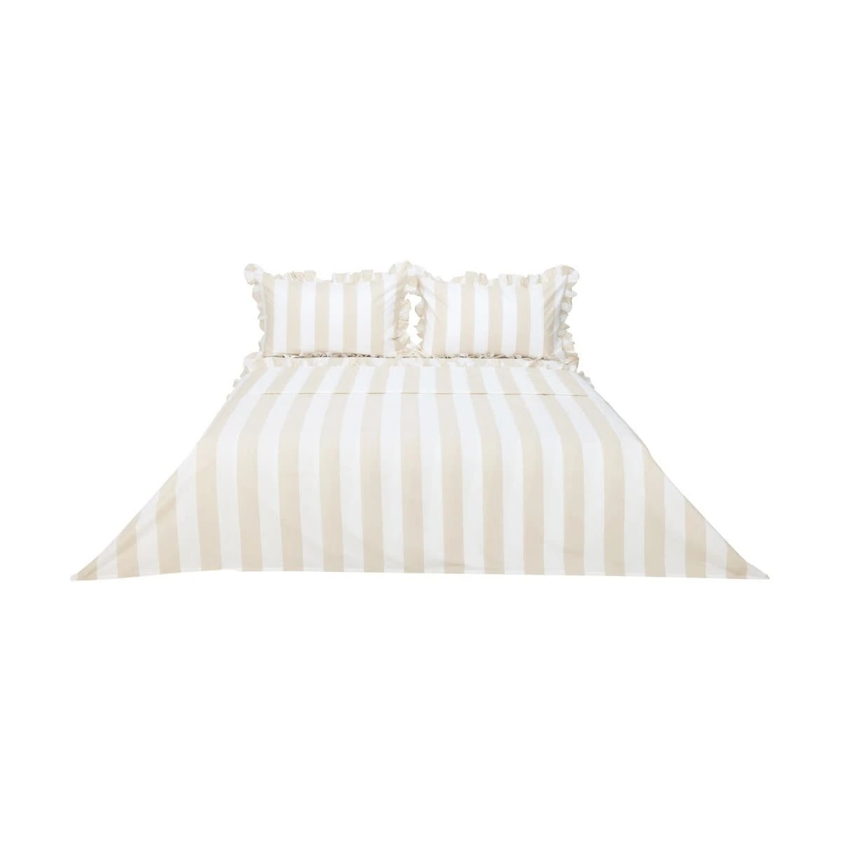 6 250 Thread Count Ruffle Cotton Sheet Set - Queen Bed, Sand, 6 of 7