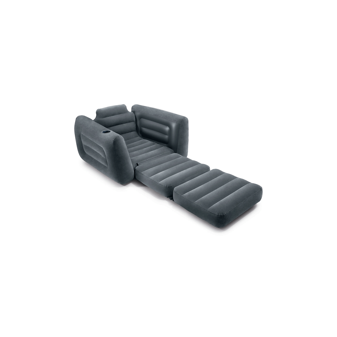 2 Intex 2-in-1 Foldable Pull-out Inflatable Chair/twin Air Mattress Bed Charcoal
 - Grey, 2 of 6