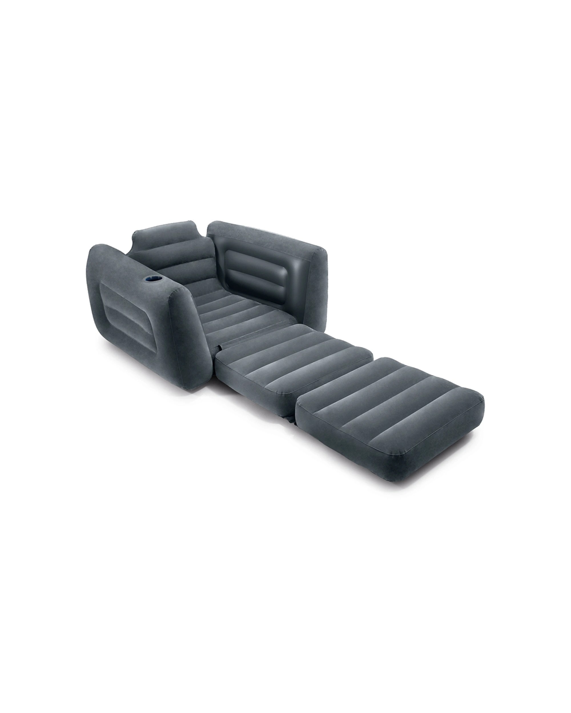 2 Intex 2-in-1 Foldable Pull-out Inflatable Chair/twin Air Mattress Bed Charcoal
 - Grey, 2 of 6